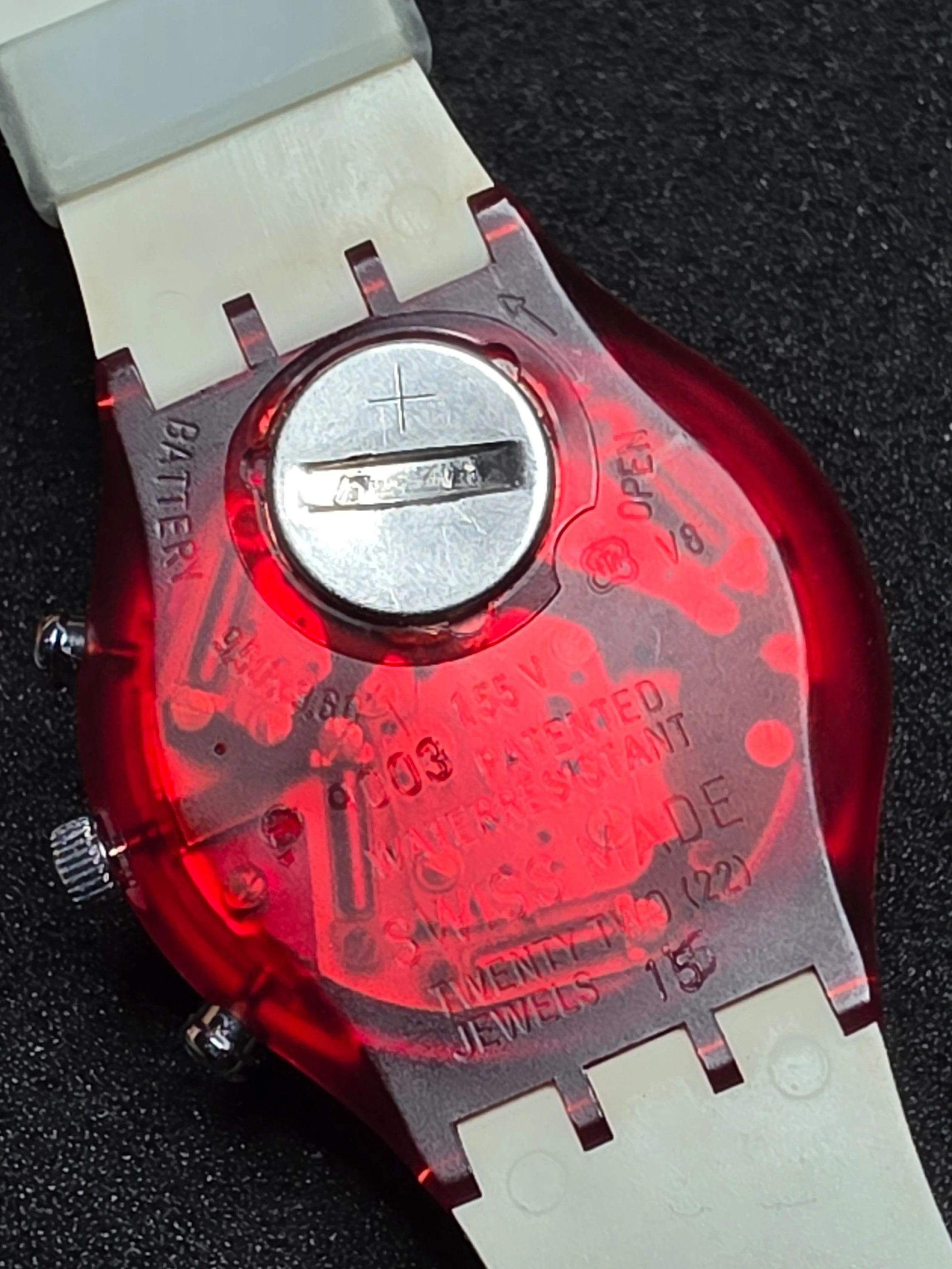 Swatch Chrono Navy Berry SCR100 – 1991 – NOS – Red Case – view 7