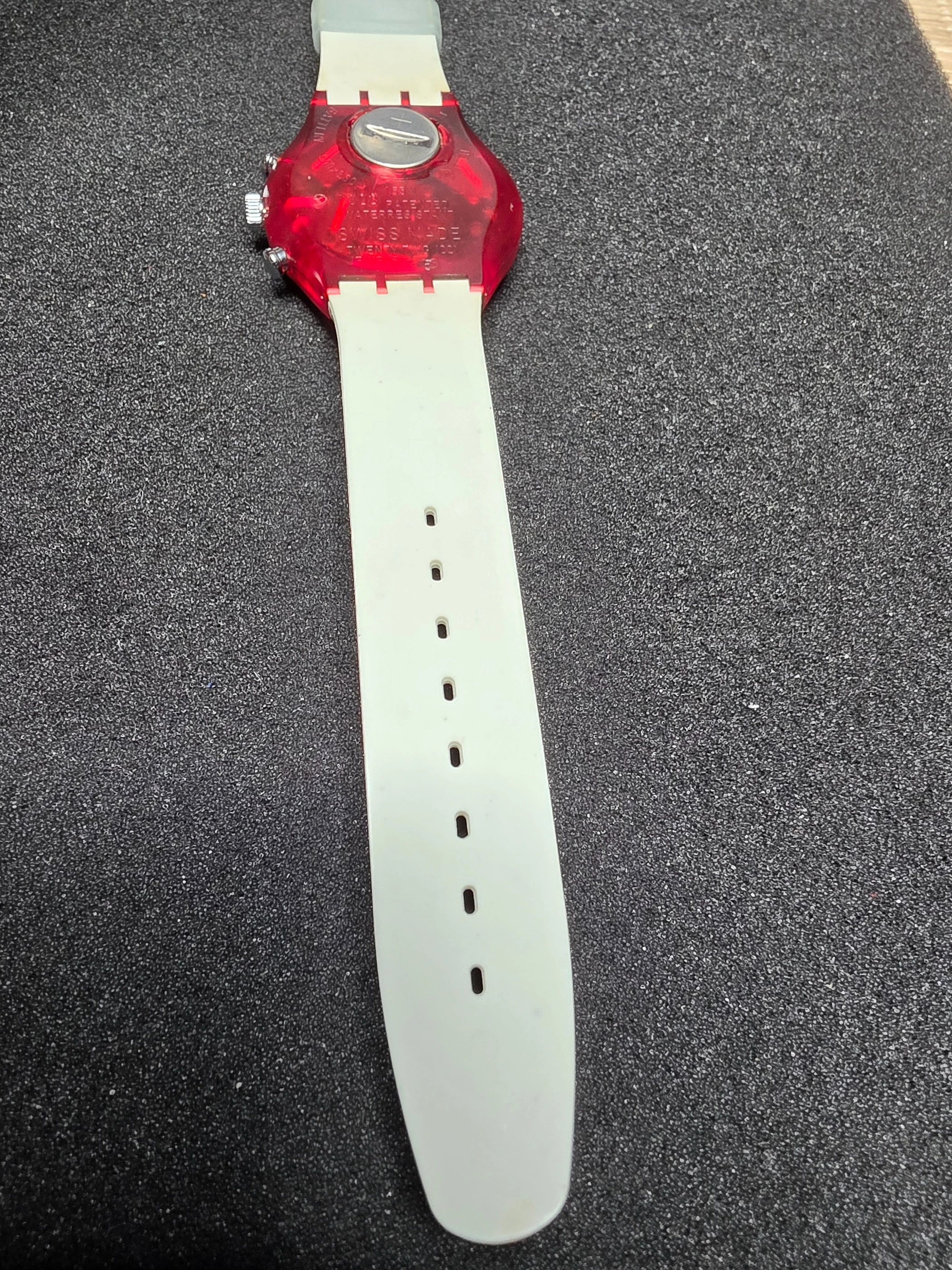Swatch Chrono Navy Berry SCR100 – 1991 – NOS – Red Case – view 10