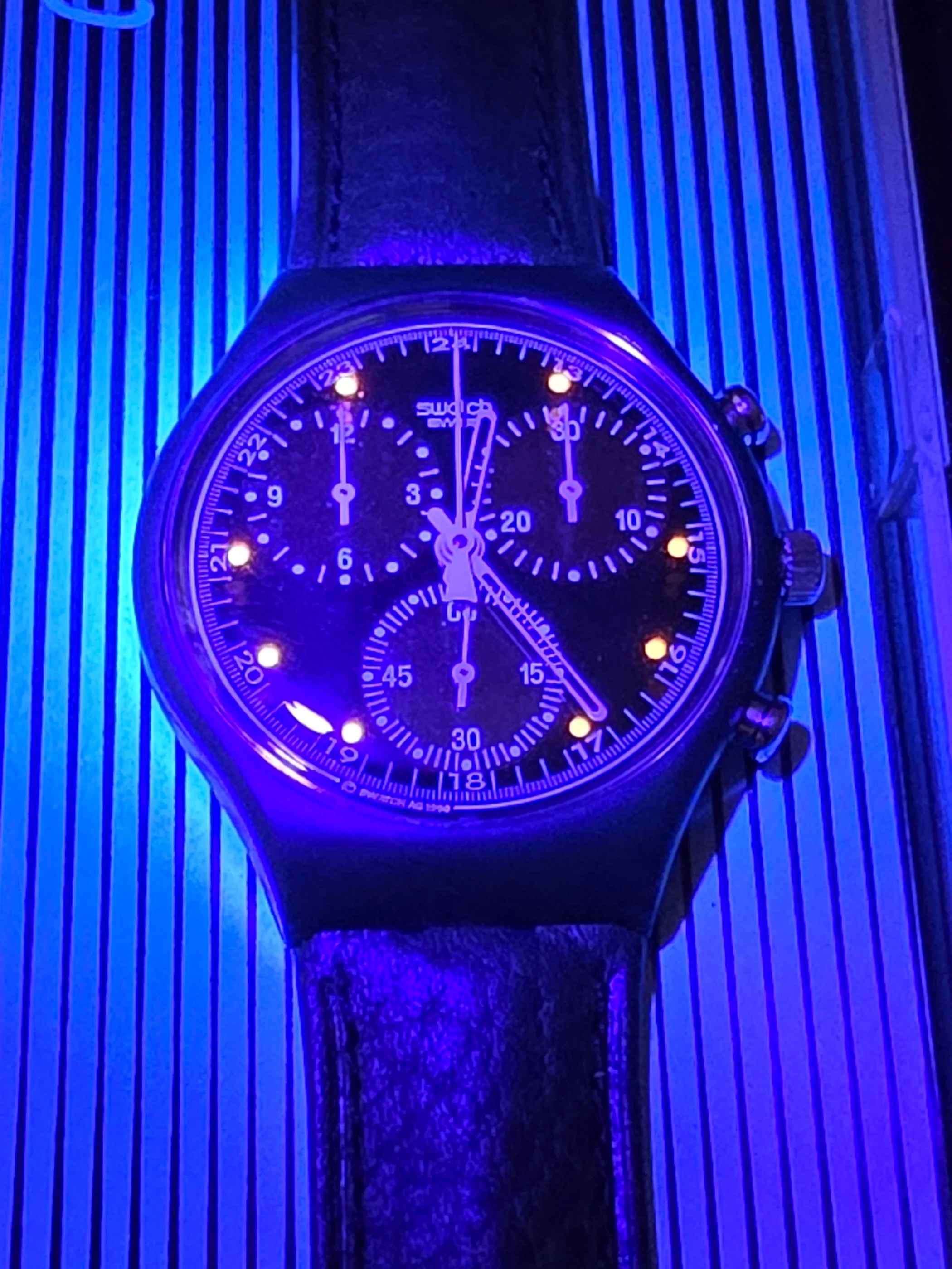 Swatch Chrono Wall Street SCB106 – 1991 – NOS – Black Dial – view 2