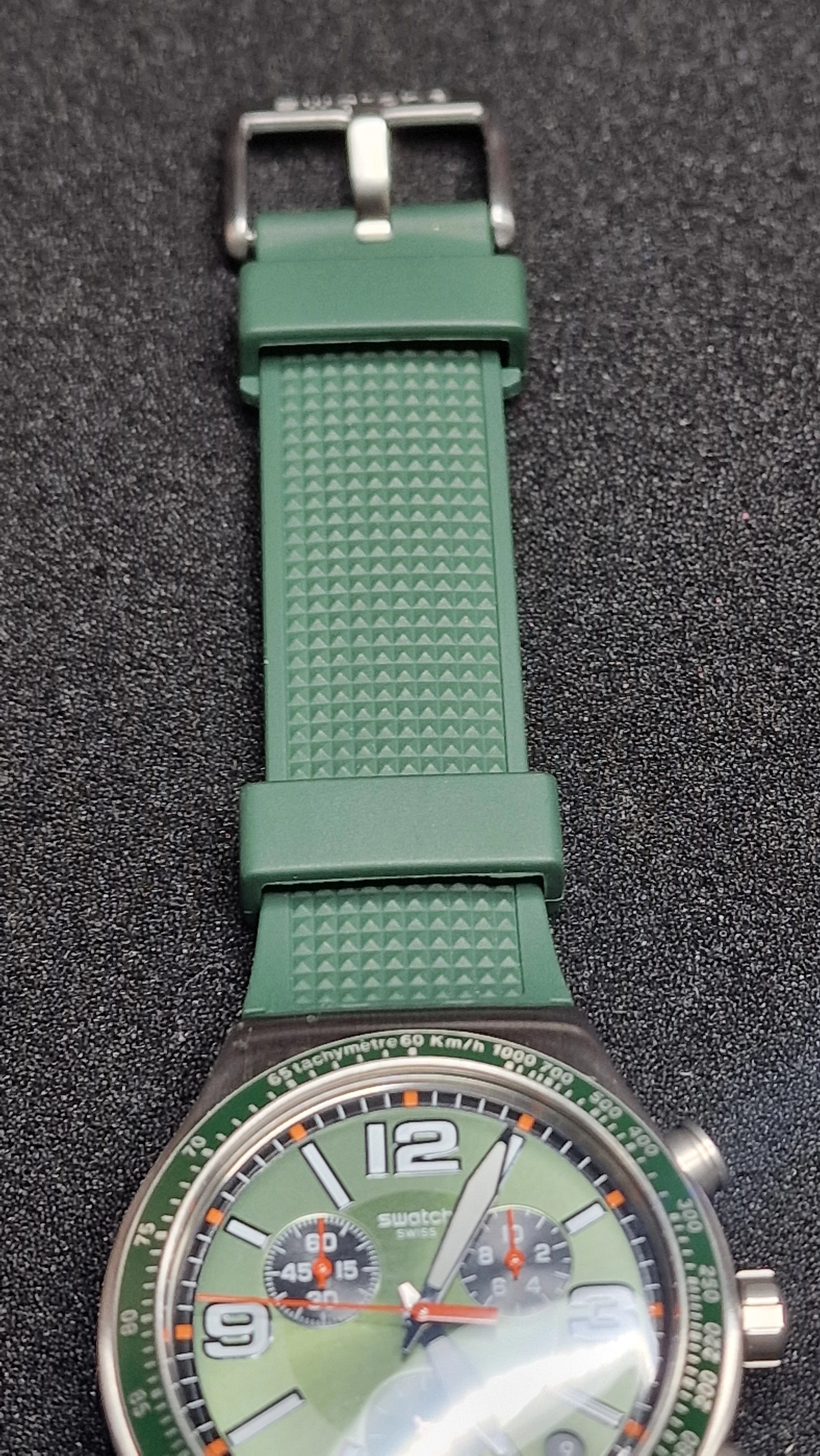 Swatch Irony Chrono YVS462 “Forest Grid” (AG2019) – Green/Orange – Swiss Made 10