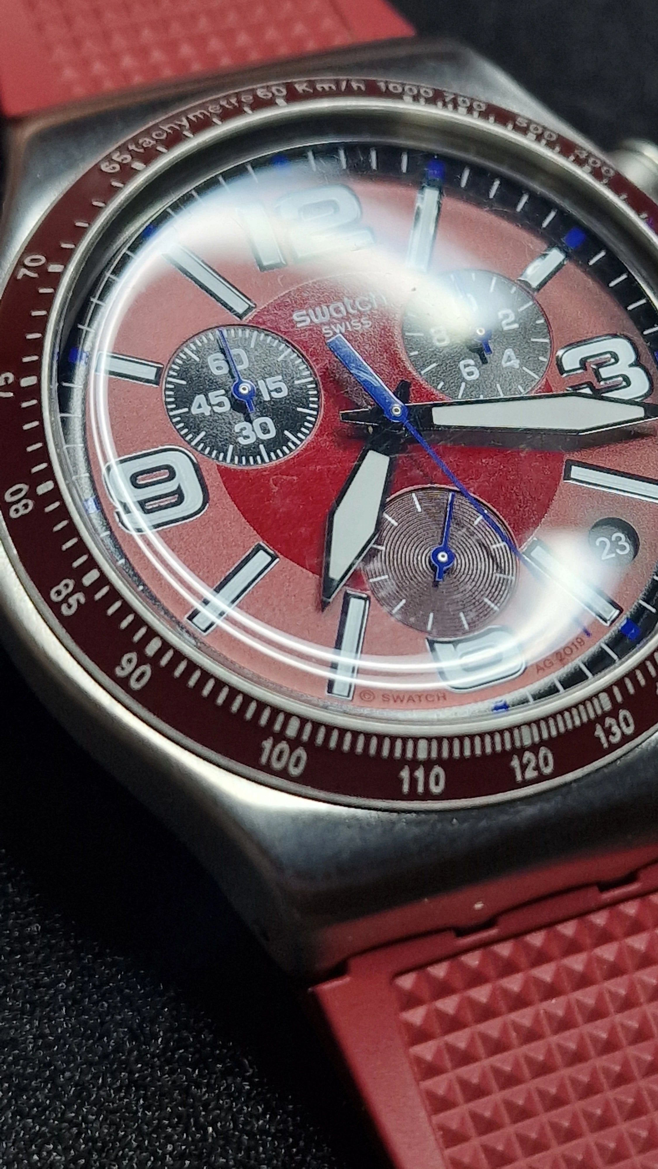 ⏱ Swatch Irony Chrono YVS464 “Wine Grid” (AG2019) 9
