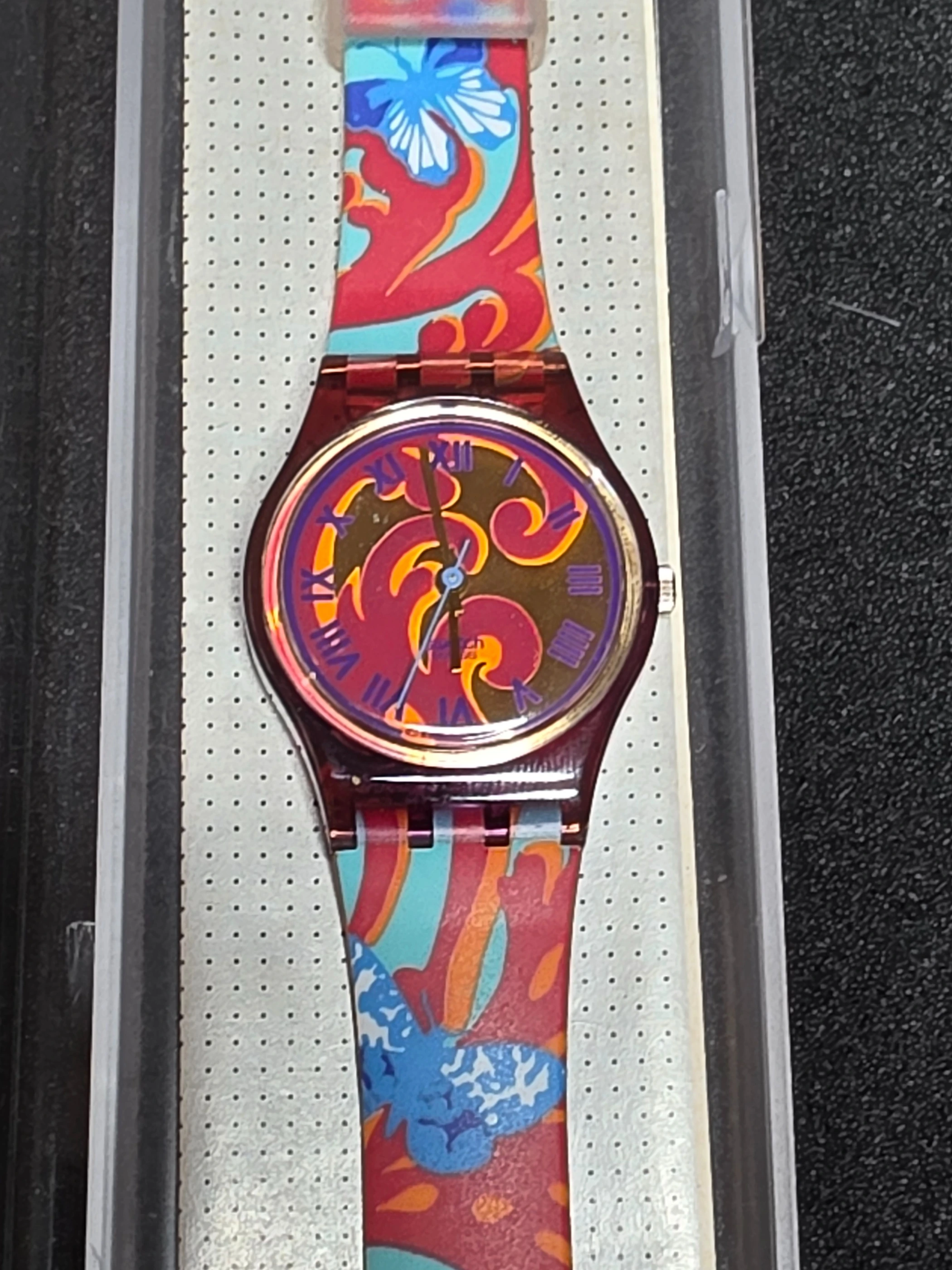 Swatch Lady Fleur de Lys LV102 – 1992 – NOS – Multicolor Dial