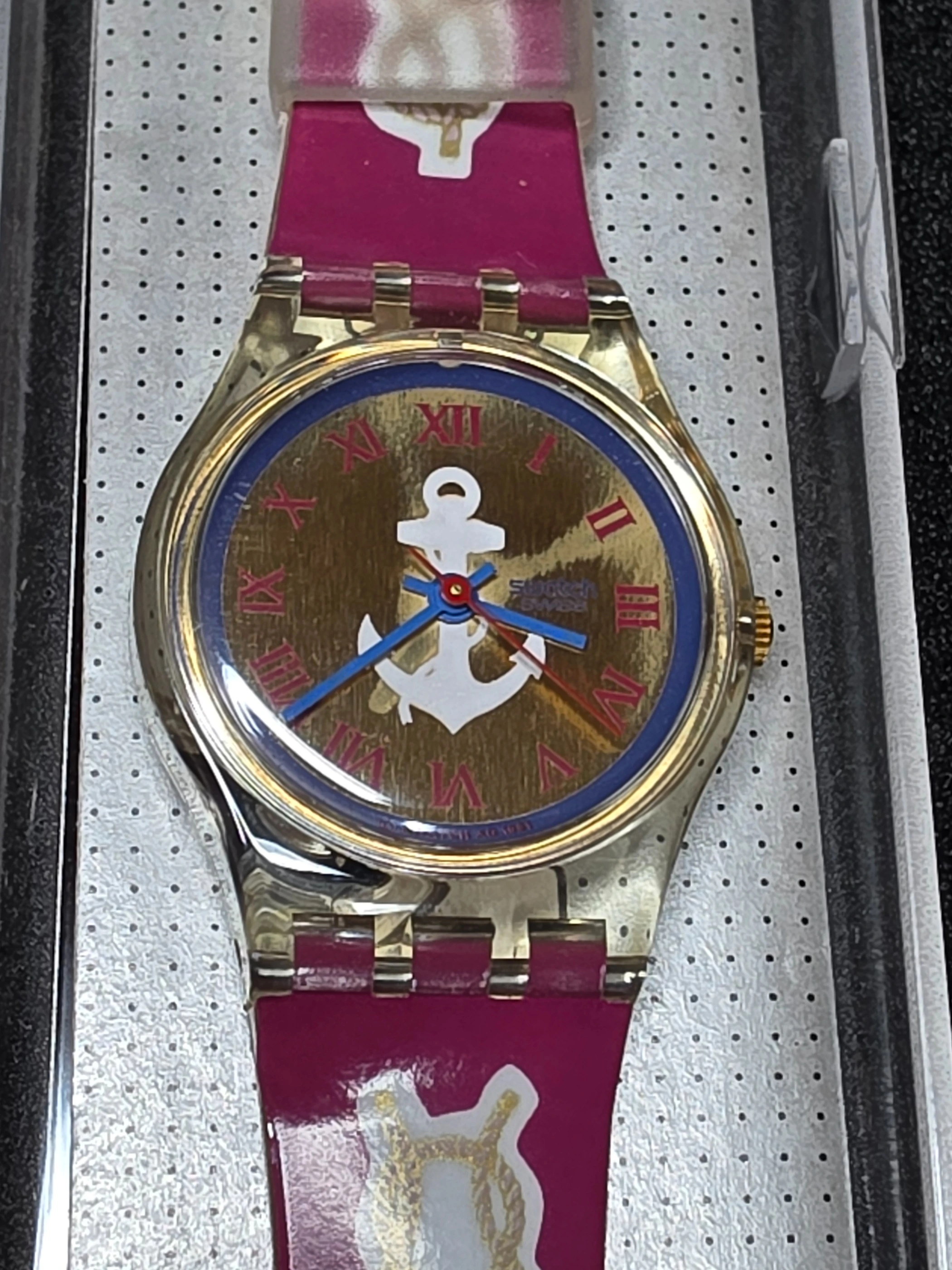 Swatch Lady Red Knot LK130 – 1992 – NOS – Nautical Design