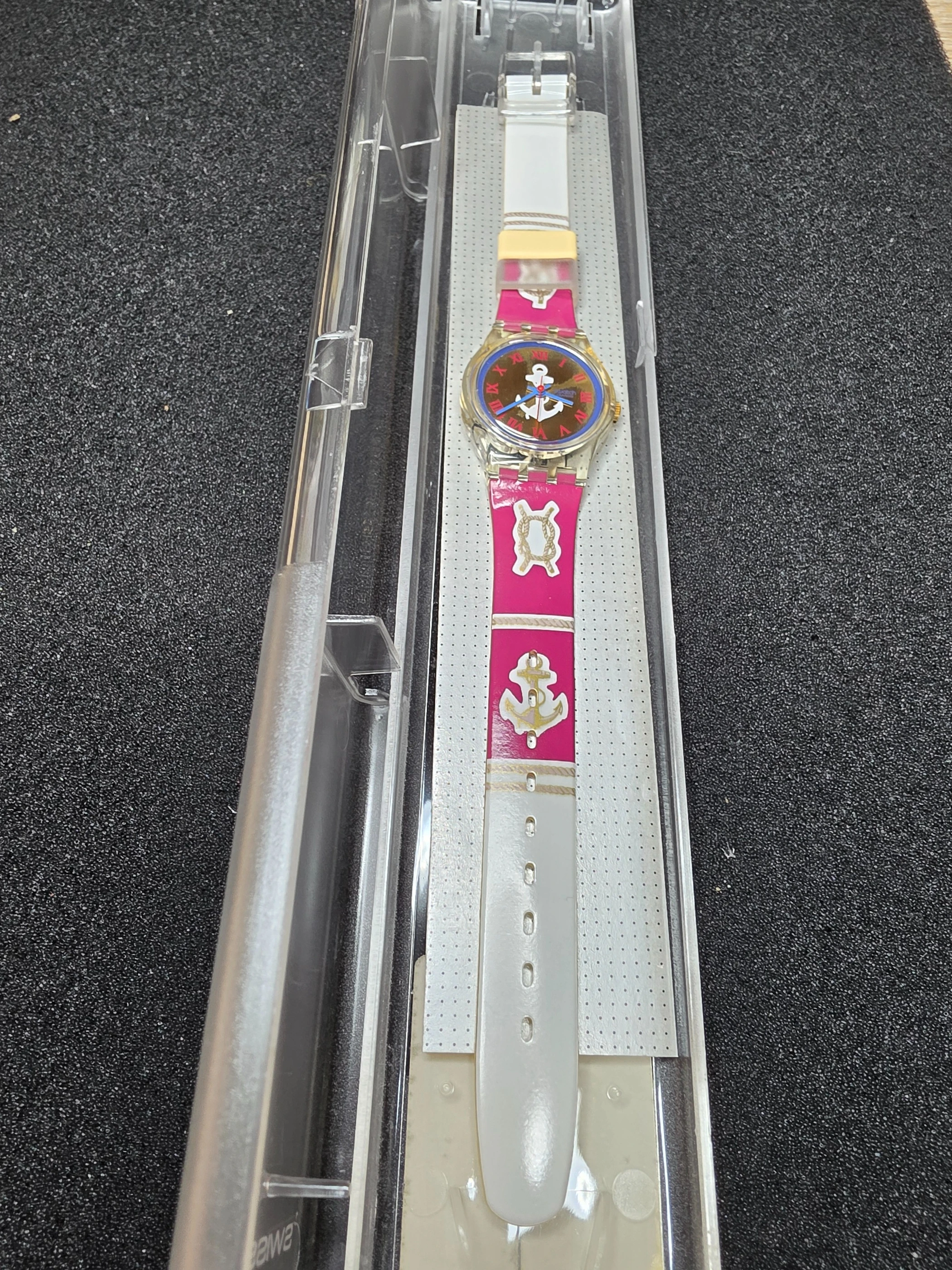 Swatch Lady Red Knot LK130 – 1992 – NOS – Nautical Design – view 2