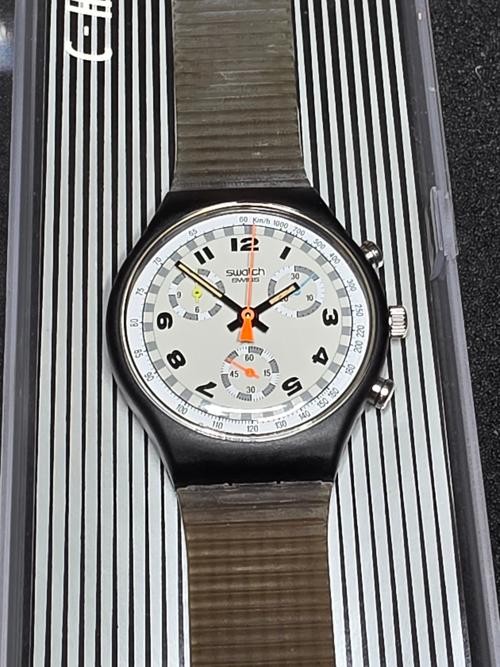 Swatch Schrono SCB105 – 1990 – NOS – Skate Bike Theme