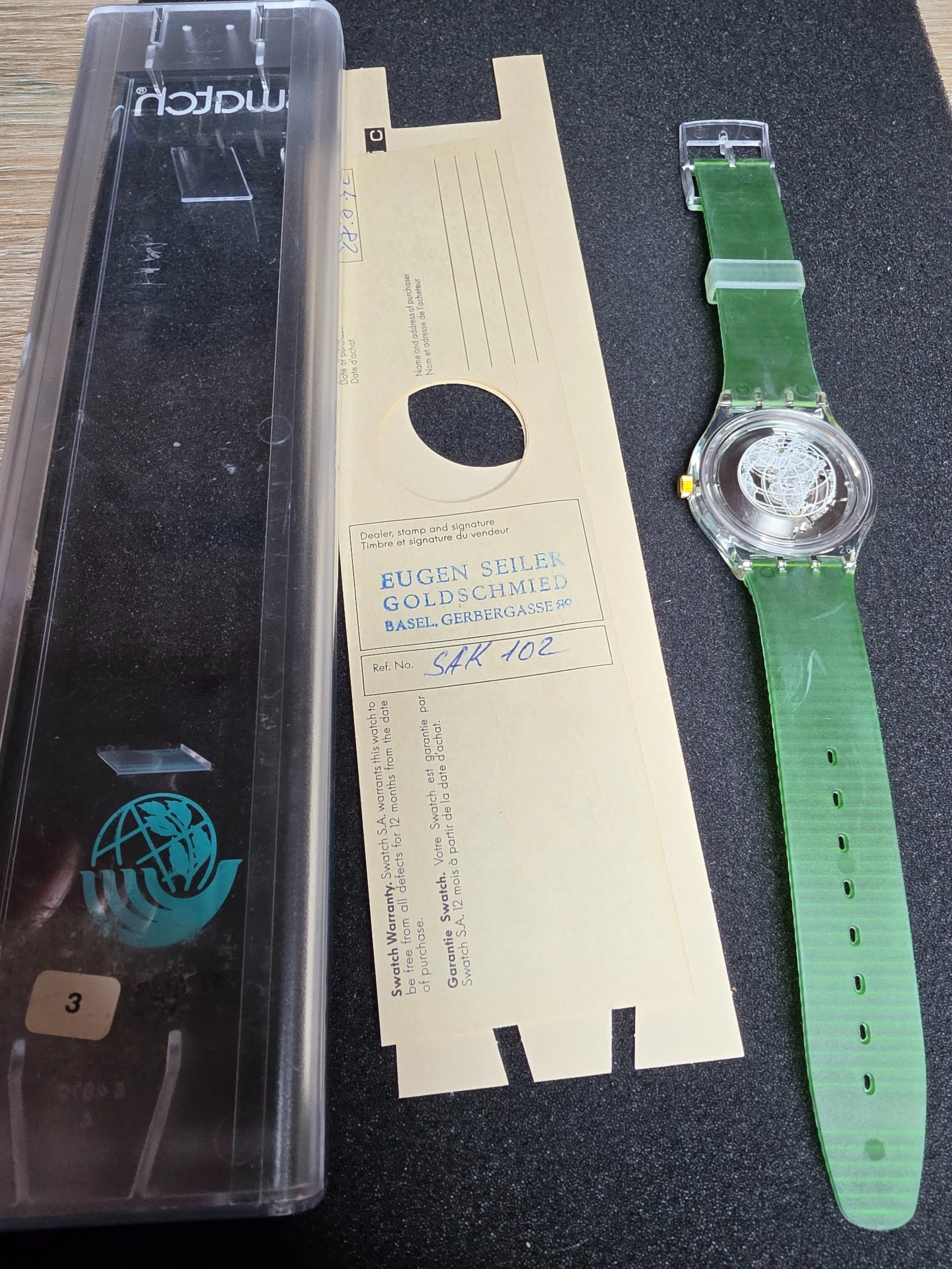 Swatch Time to Move SAK102 – 1992 – NOS – Green Strap – view 4
