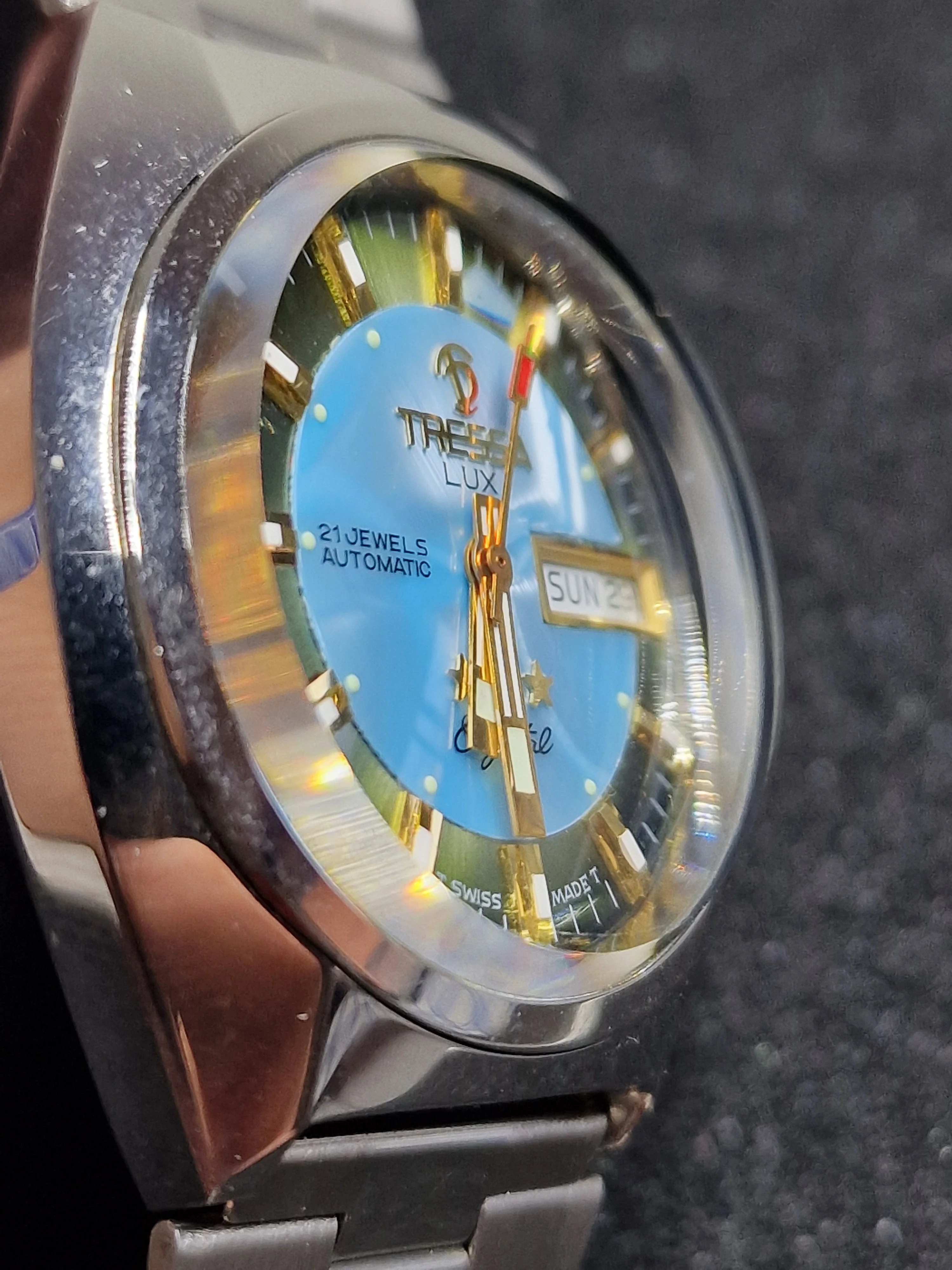 Unworn Vintage Automatic Watch "TRESSA LUX 99 Crystal" – 21 Jewels, Day-Date, Swiss Made (1968/69) 3