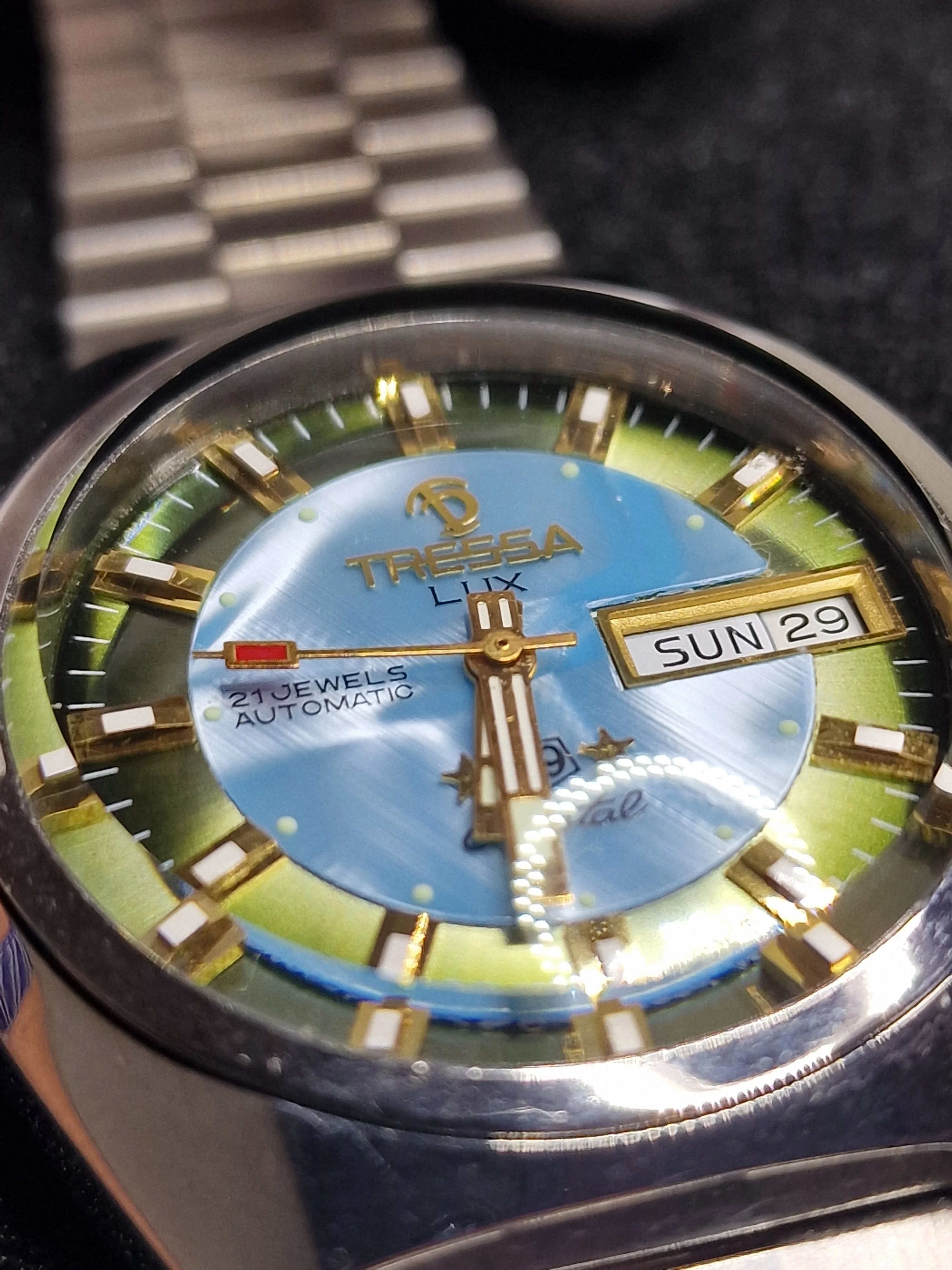 Unworn Vintage Automatic Watch "TRESSA LUX 99 Crystal" – 21 Jewels, Day-Date, Swiss Made (1968/69) 15