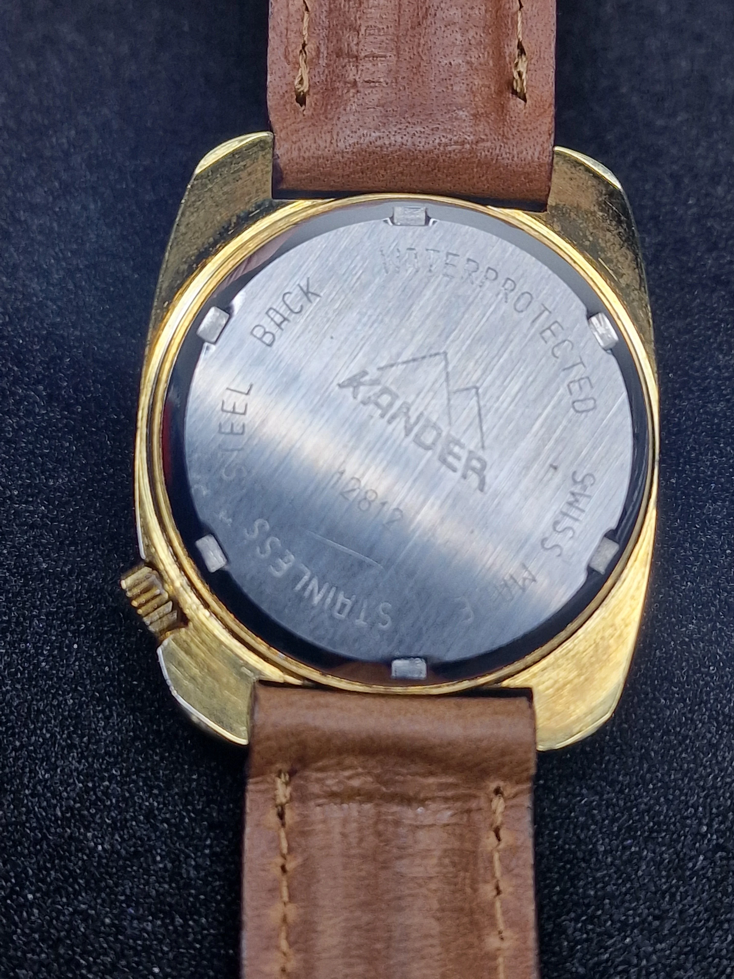 Unworn Vintage Calendar Watch "KANDER" – Swiss Made, Hand-Wound, 60s/70s, Ultra Slim 5