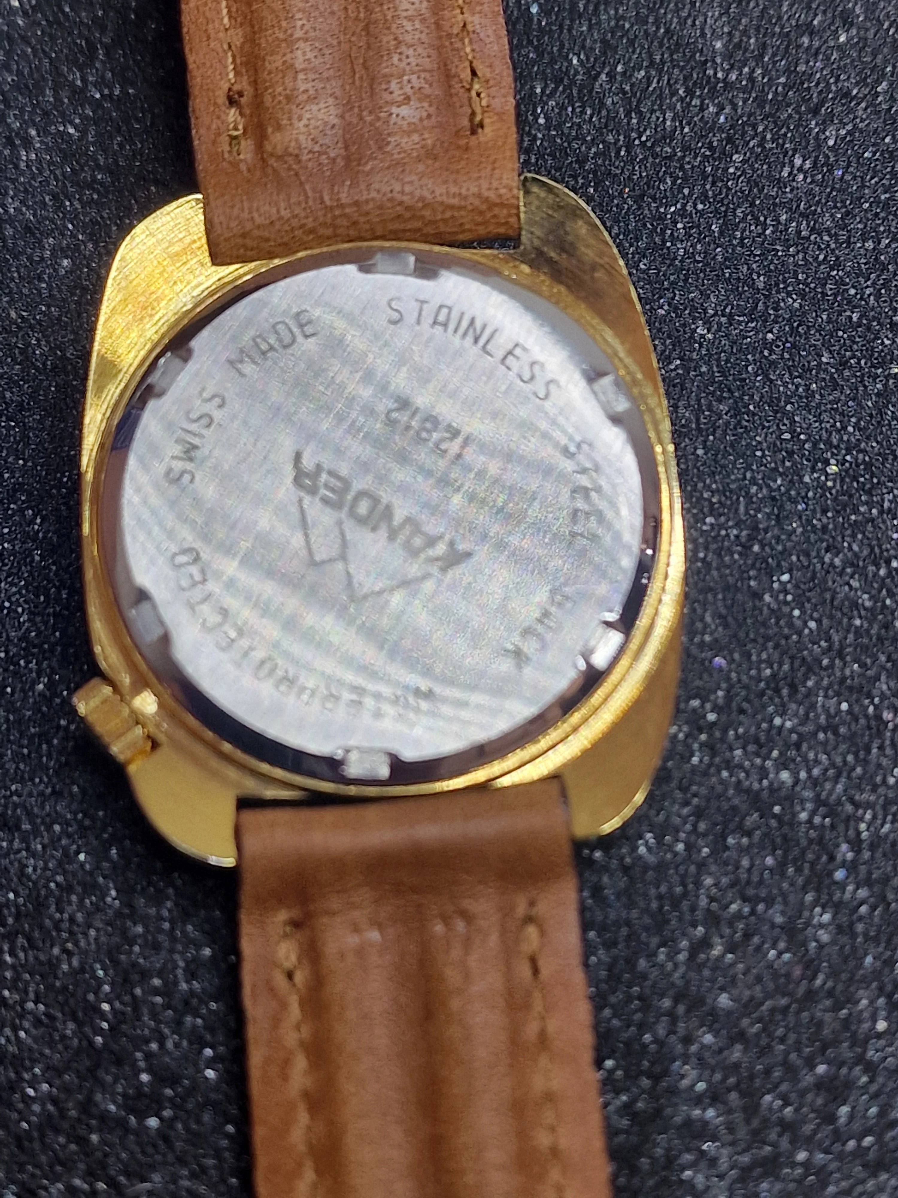 Unworn Vintage Calendar Watch "KANDER" – Swiss Made, Hand-Wound, 60s/70s, Ultra Slim 7