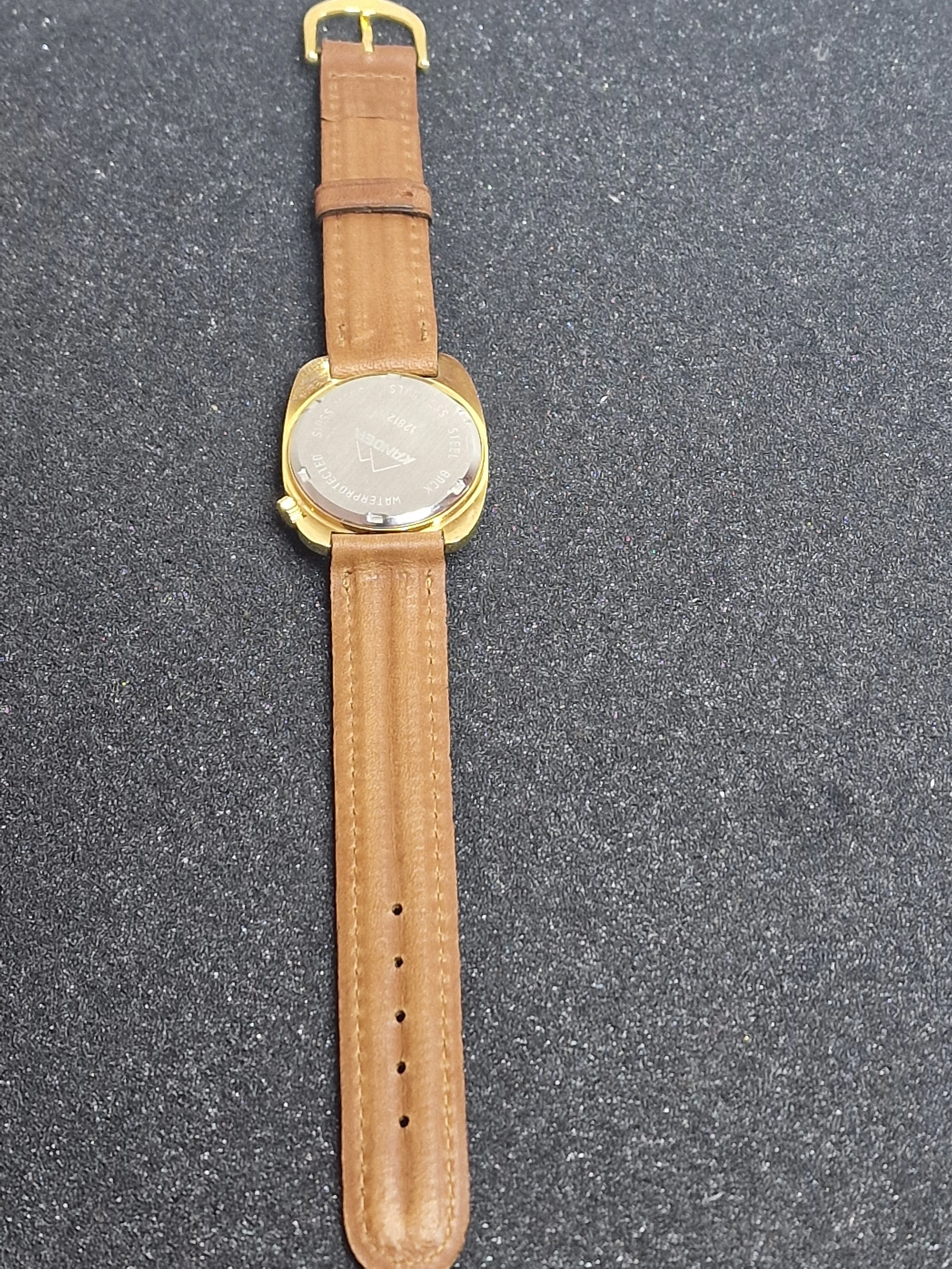 Unworn Vintage Calendar Watch "KANDER" – Swiss Made, Hand-Wound, 60s/70s, Ultra Slim 10