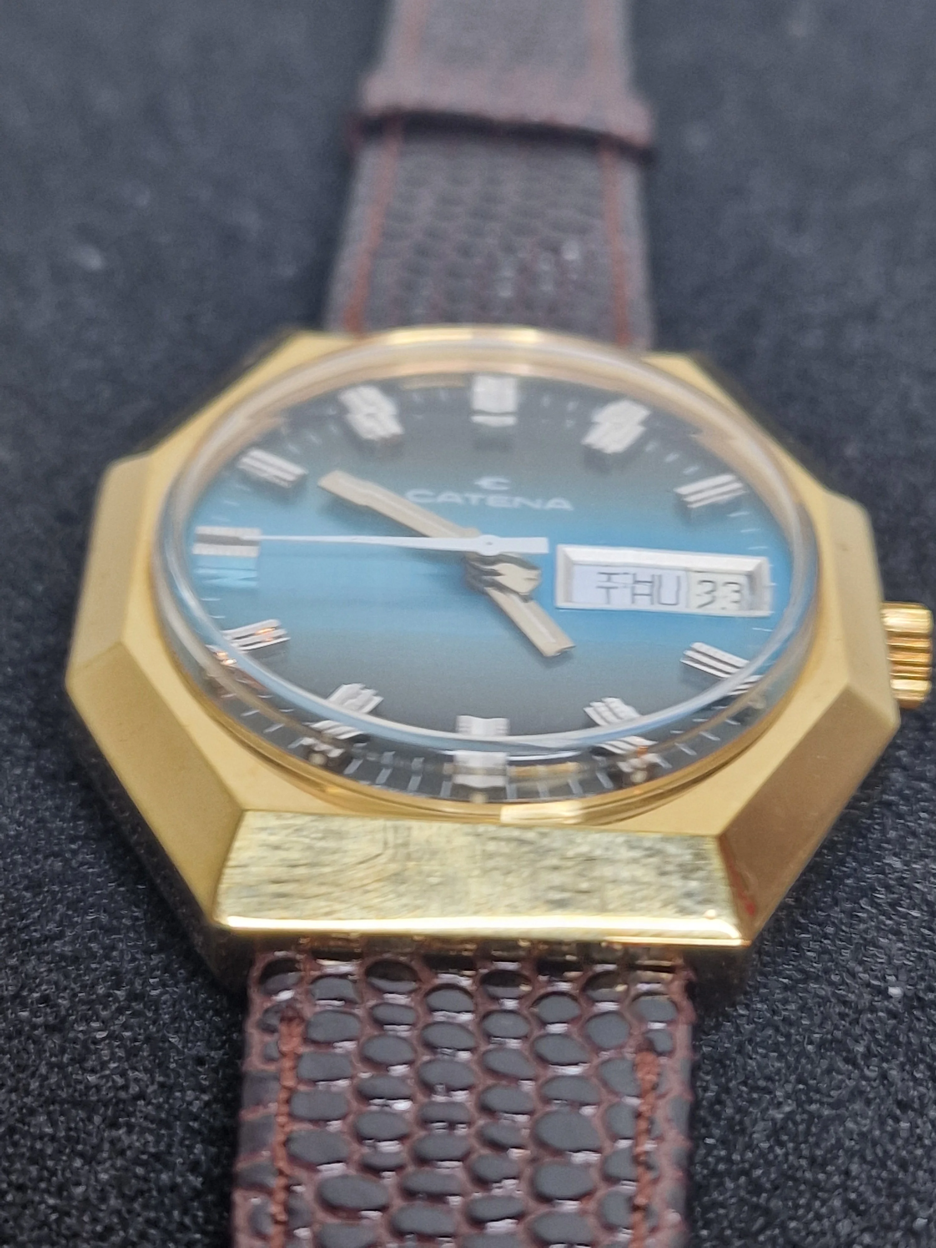 Unworn Vintage CATENA Watch – Swiss Made – Hand-Wound – Faceted Crystal – 70s/80s – NOS 6