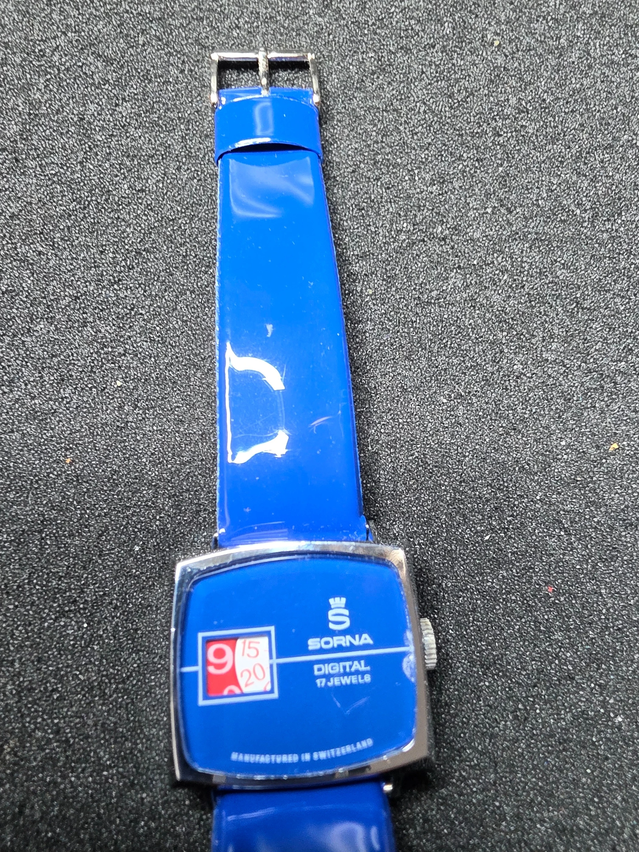 Unworn Vintage Digital Watch "SORNA" – 17 Jewels, Hand-Wound, Swiss Made, 60s 7