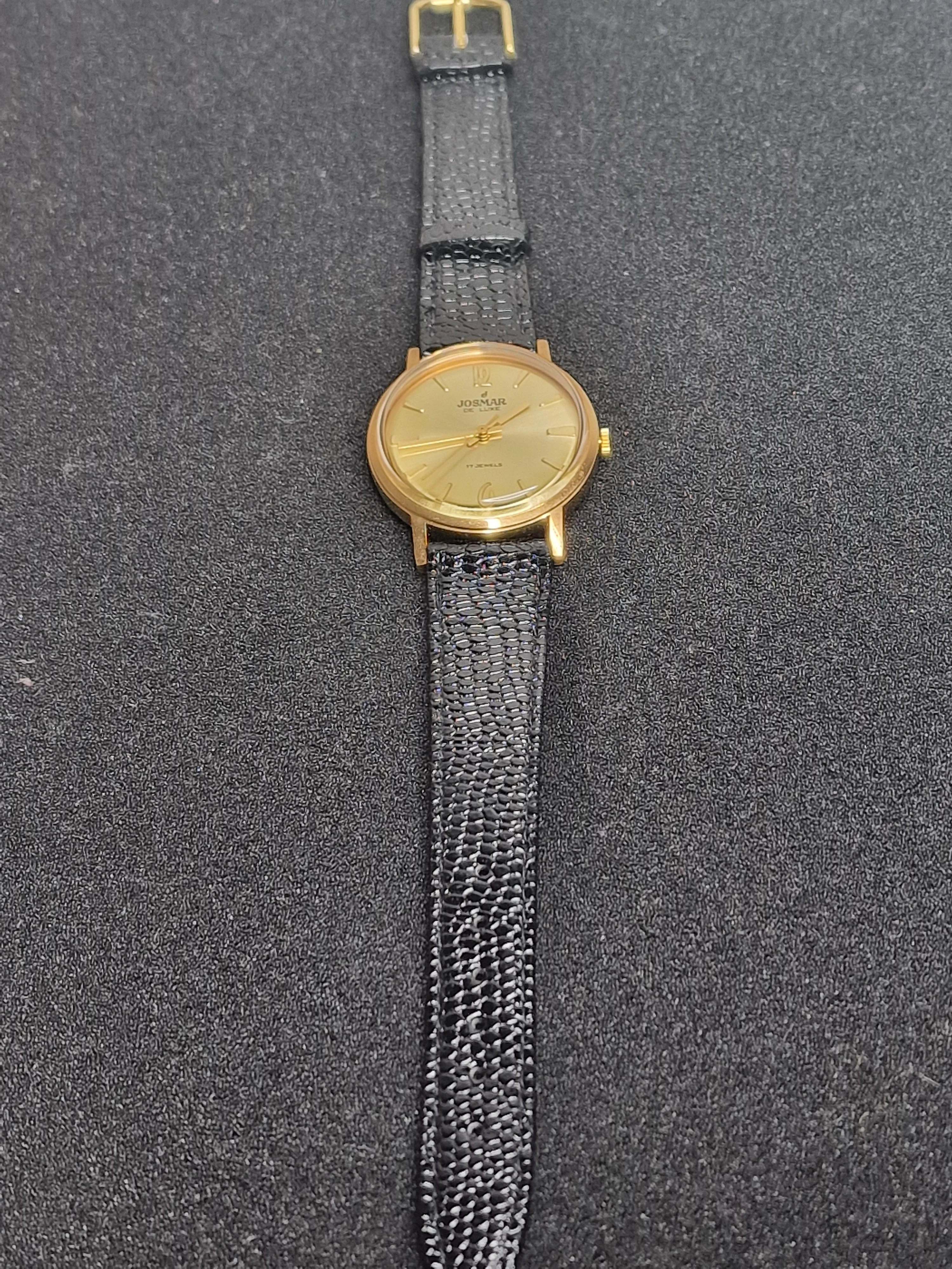Unworn Vintage Josmar De Luxe Watch – Swiss Made – Hand-Wound – 50s/60s – Gold-Tone – NOS 7