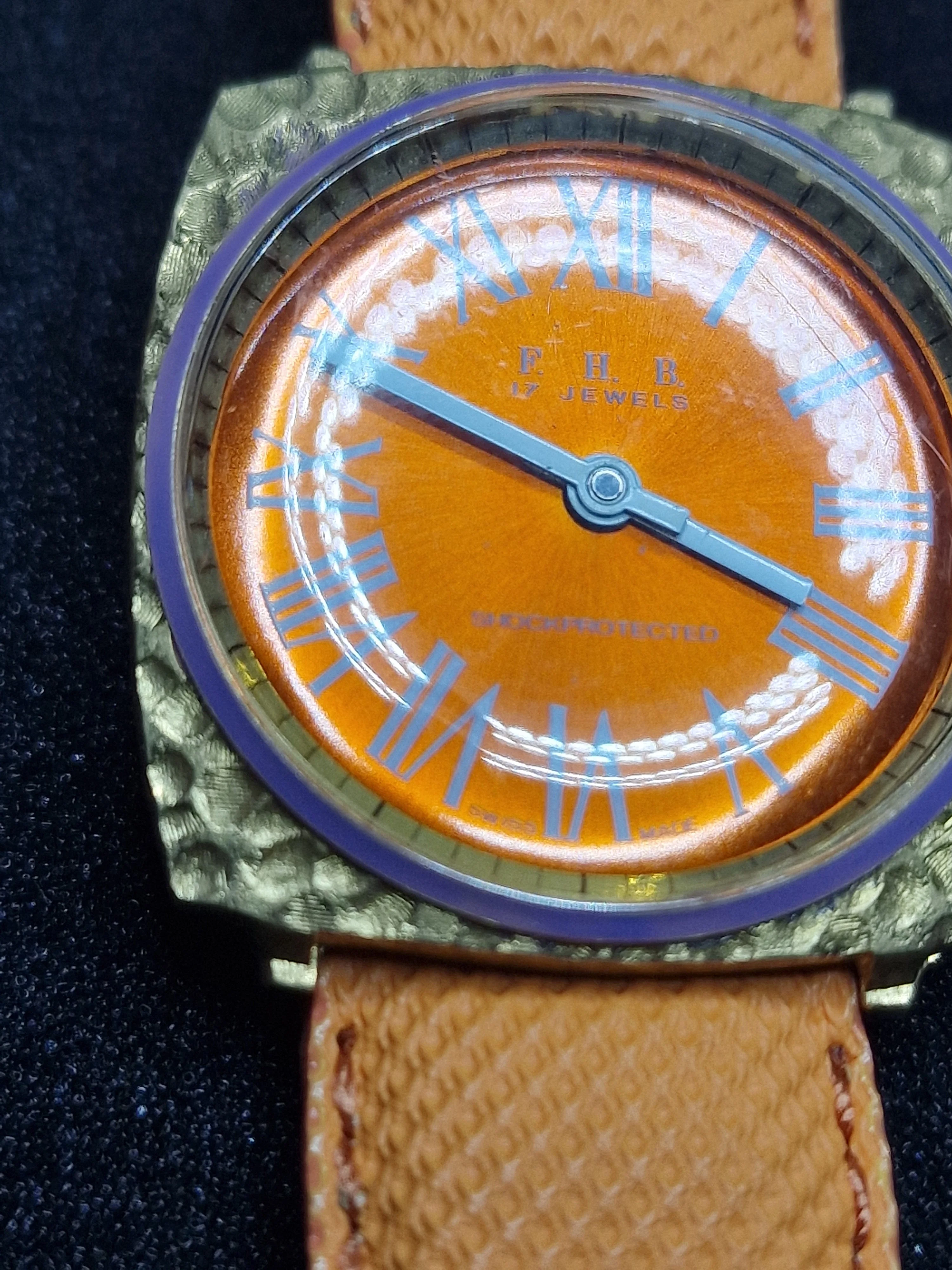 Unworn Vintage Ladies' Watch "F.H.B." – Swiss Made, Hand-Wound, 70s/80s, Ultra Slim 6