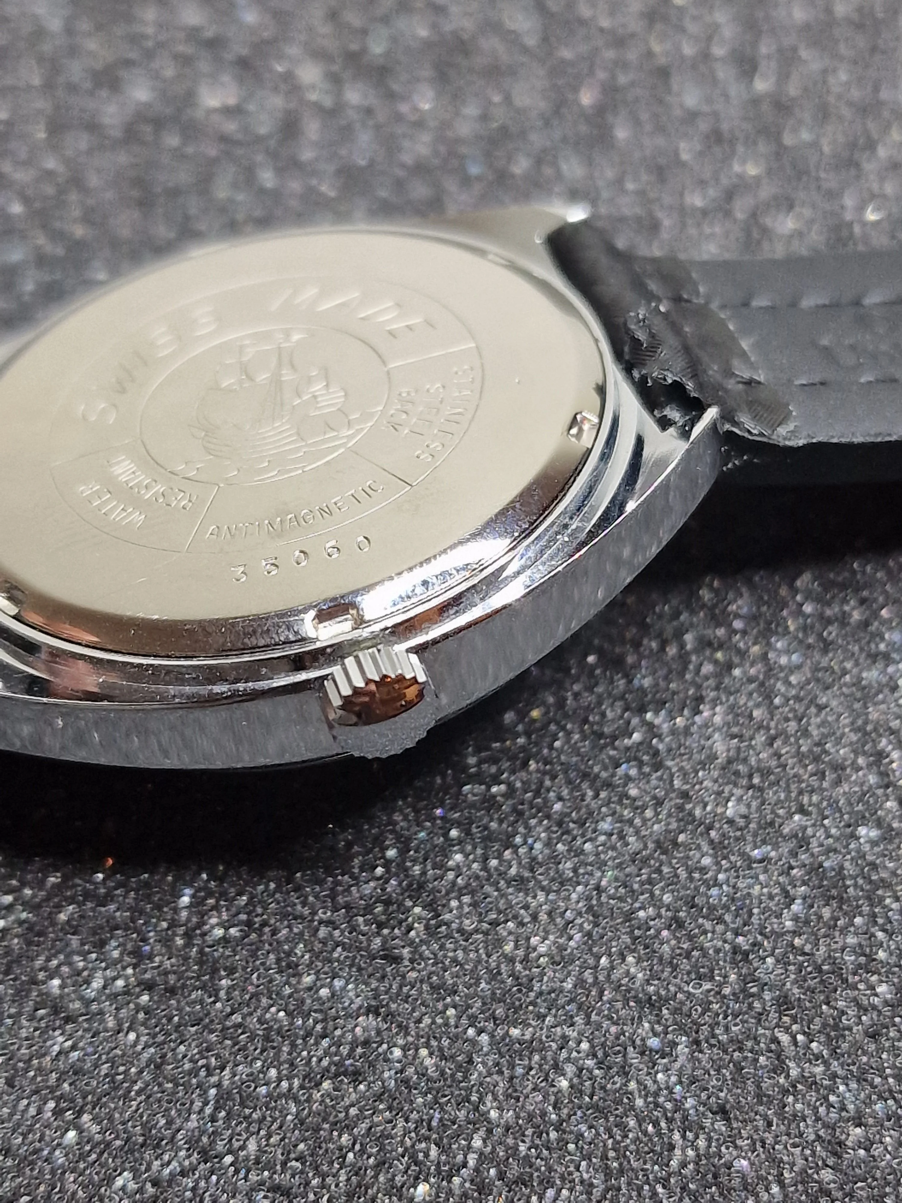 Unworn Vintage Men’s Watch "Cruzeiral De Luxe" – Swiss Made, Hand-Wound, 70s/80s, Faceted Crystal 12