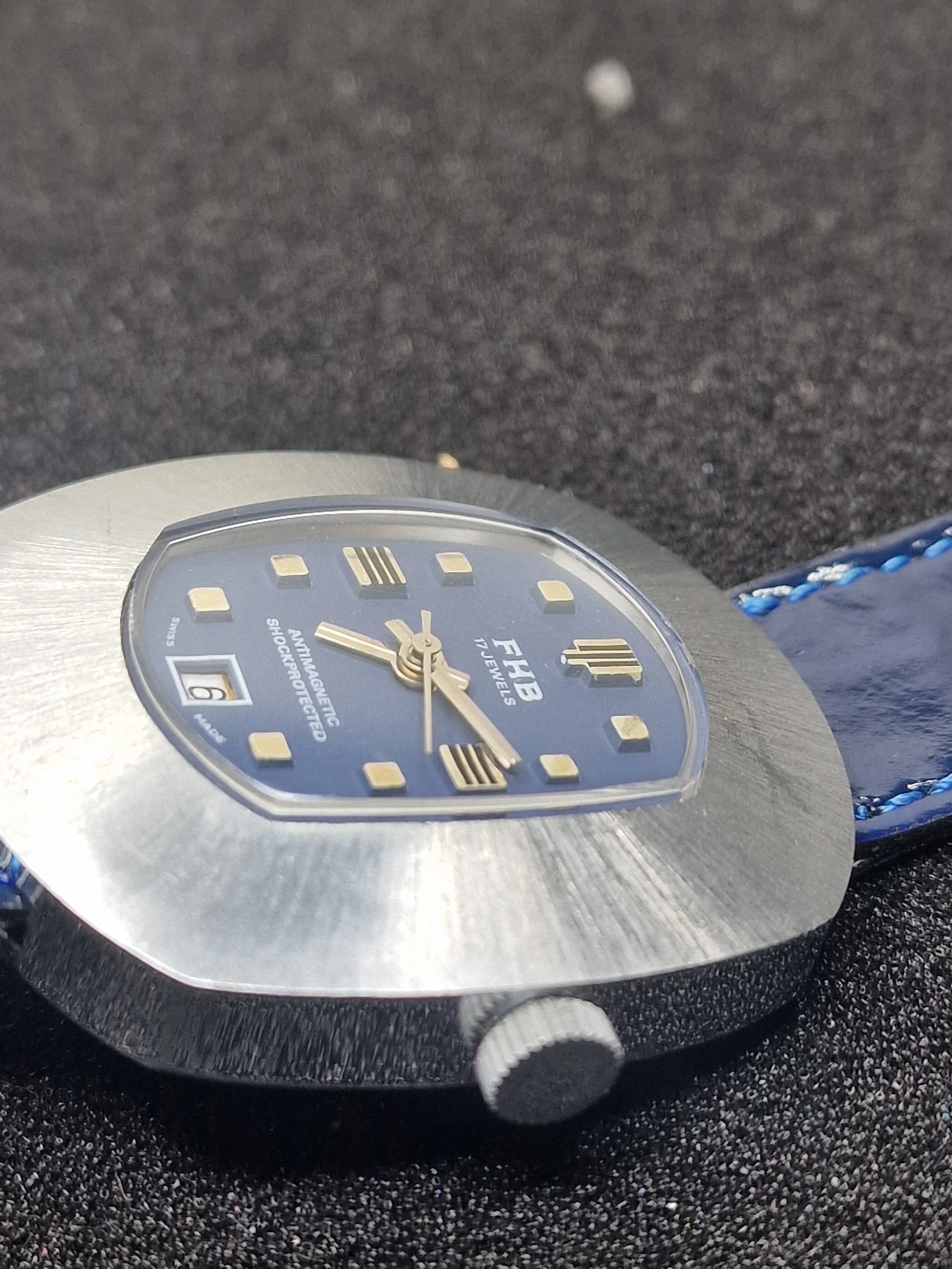 Unworn Vintage Men’s Watch "F.H.B" – Swiss Made, Hand-Wound, 1960s/70s, Steel Case 4