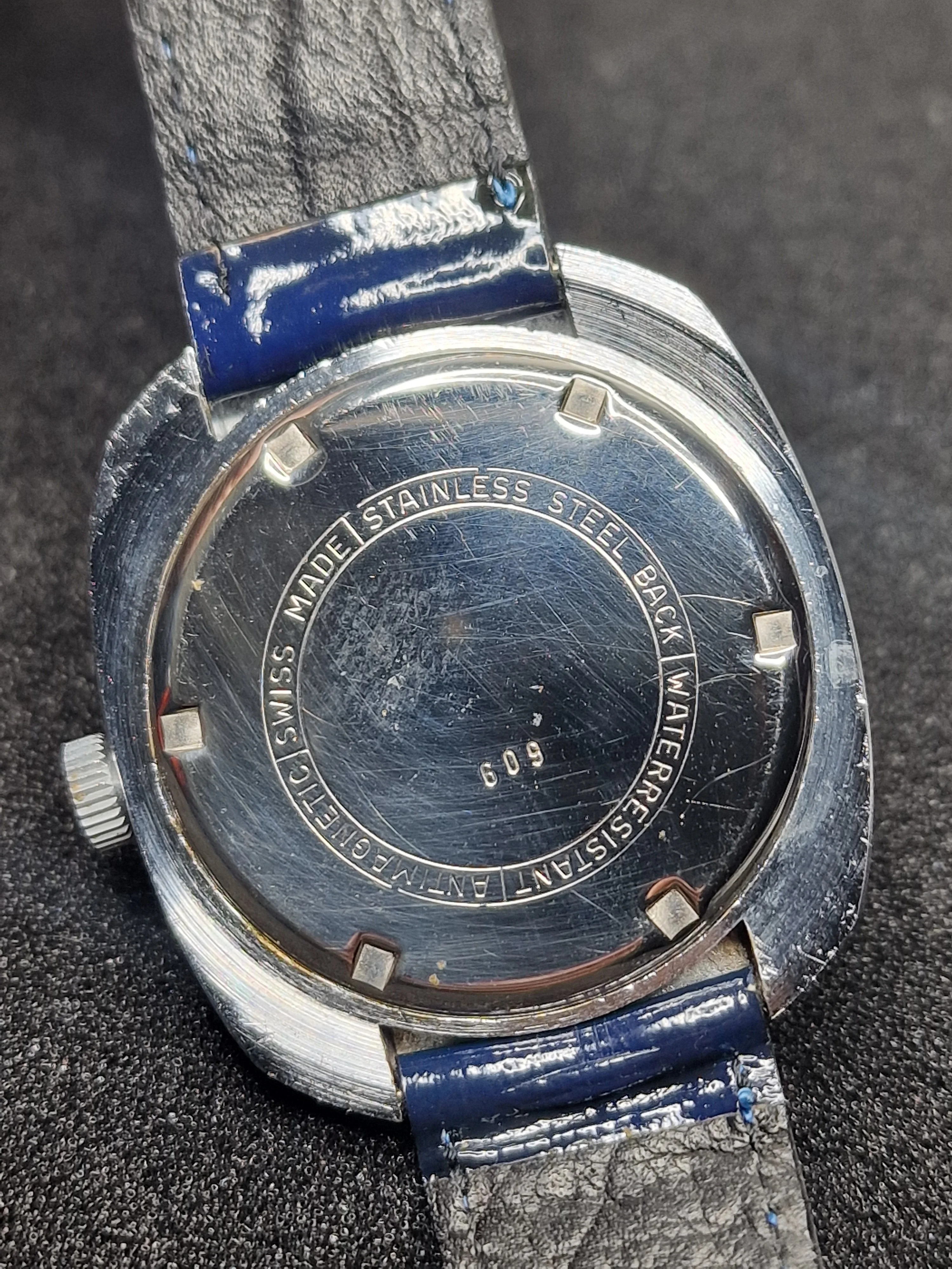 Unworn Vintage Men’s Watch "F.H.B" – Swiss Made, Hand-Wound, 1960s/70s, Steel Case 6