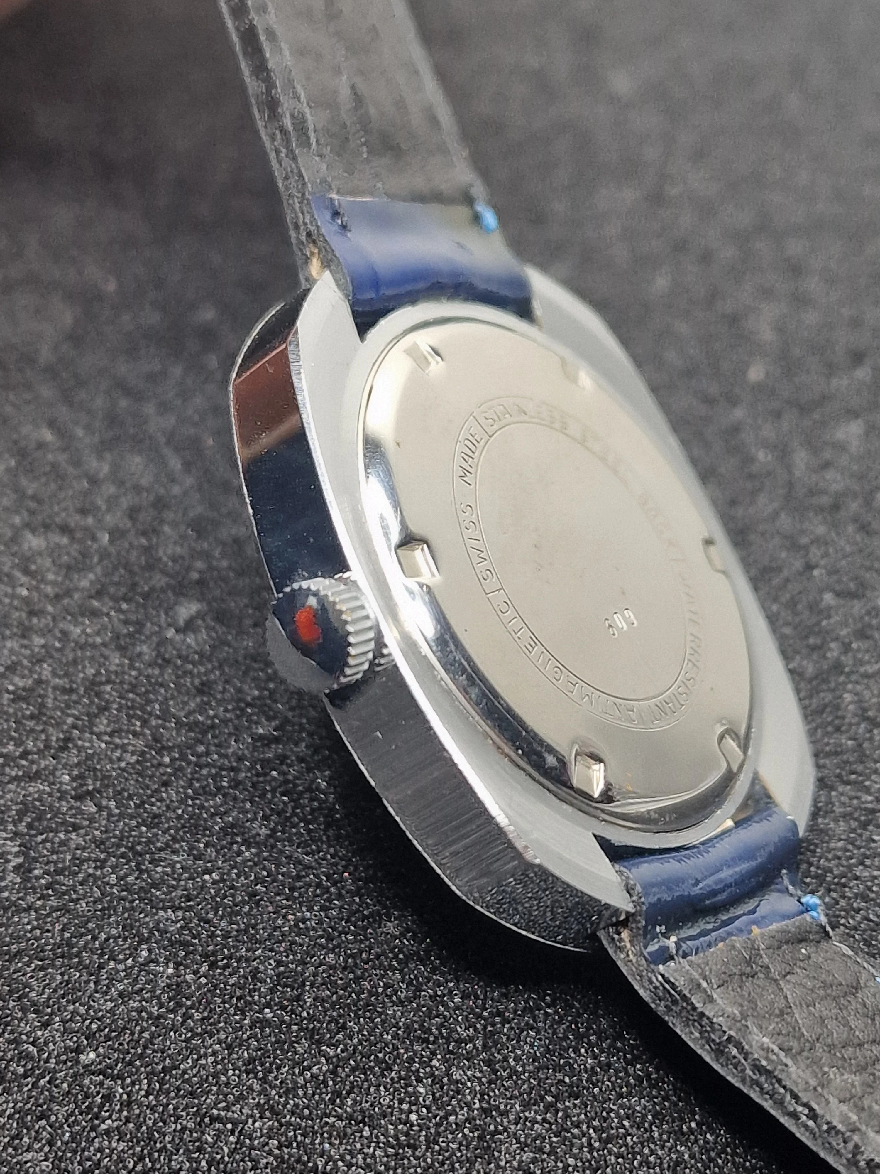 Unworn Vintage Men’s Watch "F.H.B" – Swiss Made, Hand-Wound, 1960s/70s, Steel Case 7