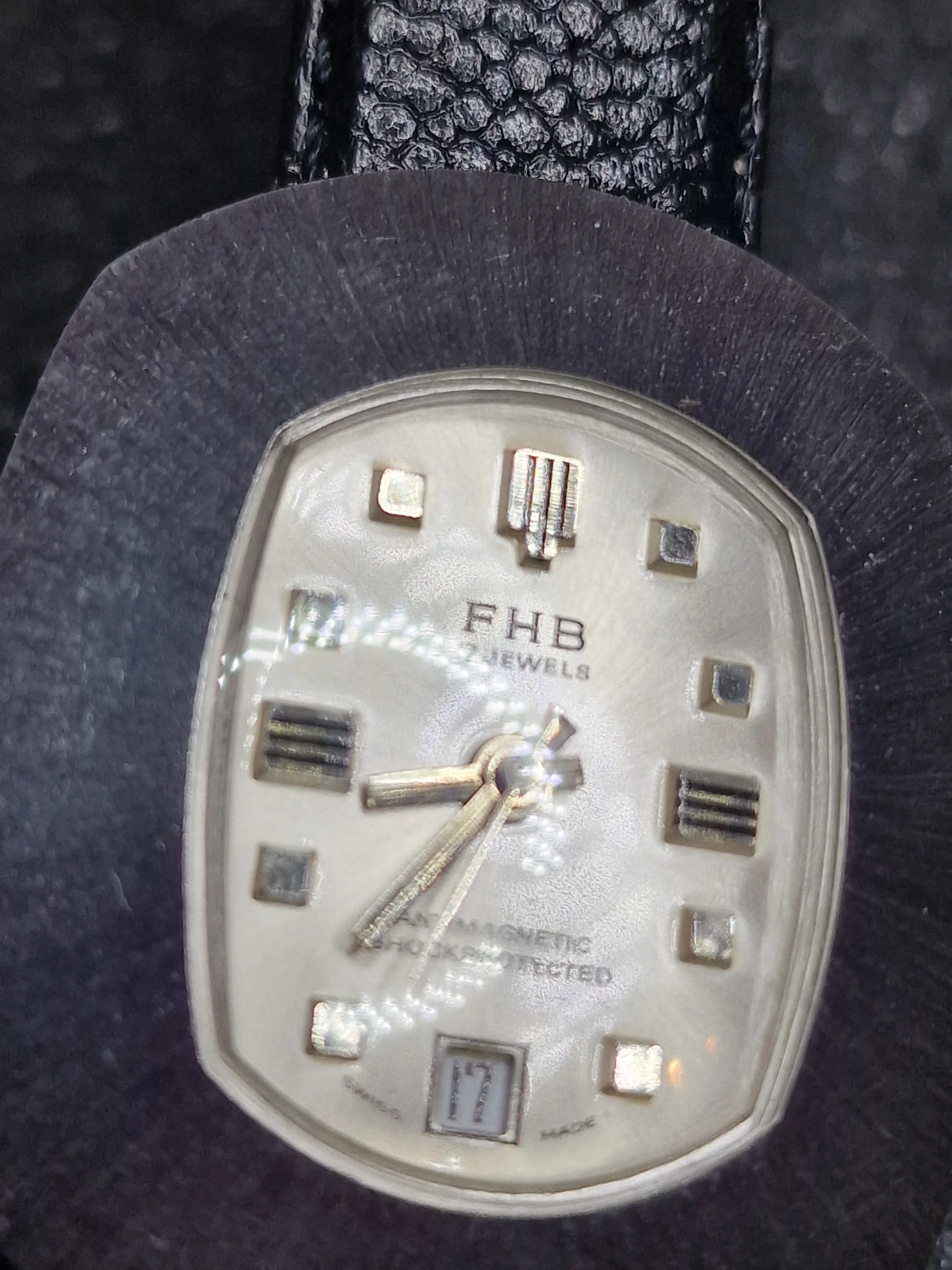 Unworn Vintage Men’s Watch "F.H.B" – Swiss Made, Hand-Wound, 1960s/70s, Steel Case 6