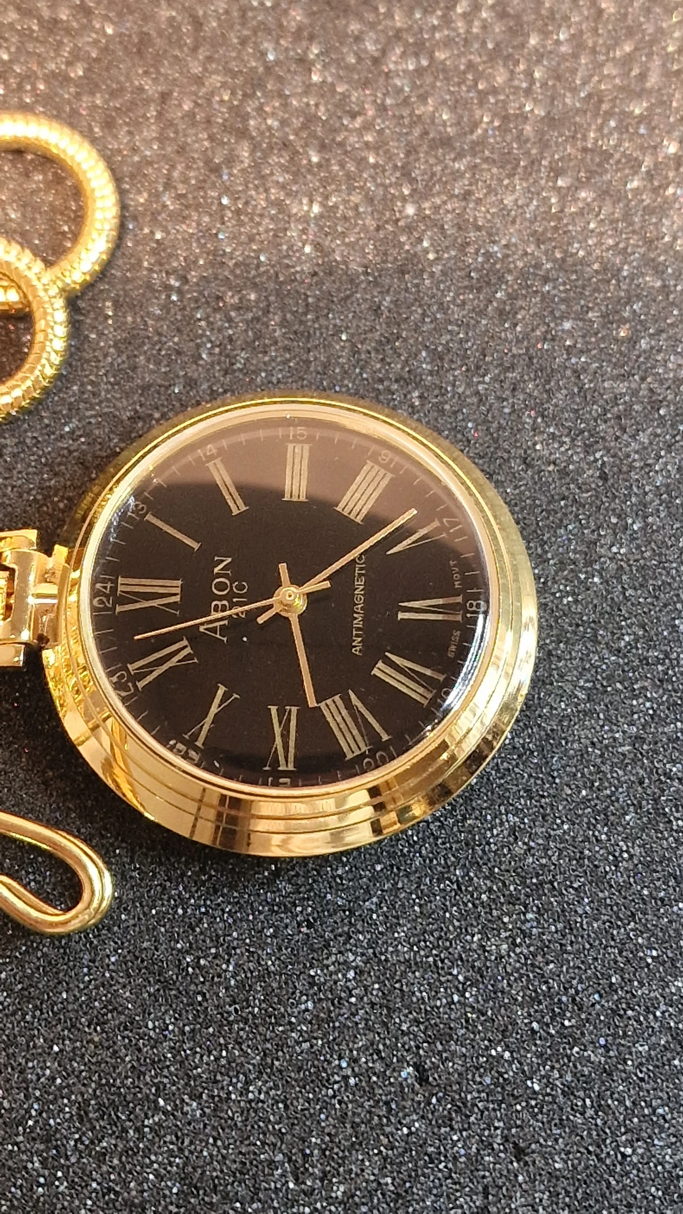 ⏱ Unworn Vintage Pocket Watch "ABON 21C" – Swiss Movement, Hand-Wound, 42mm, NOS + Chain 11