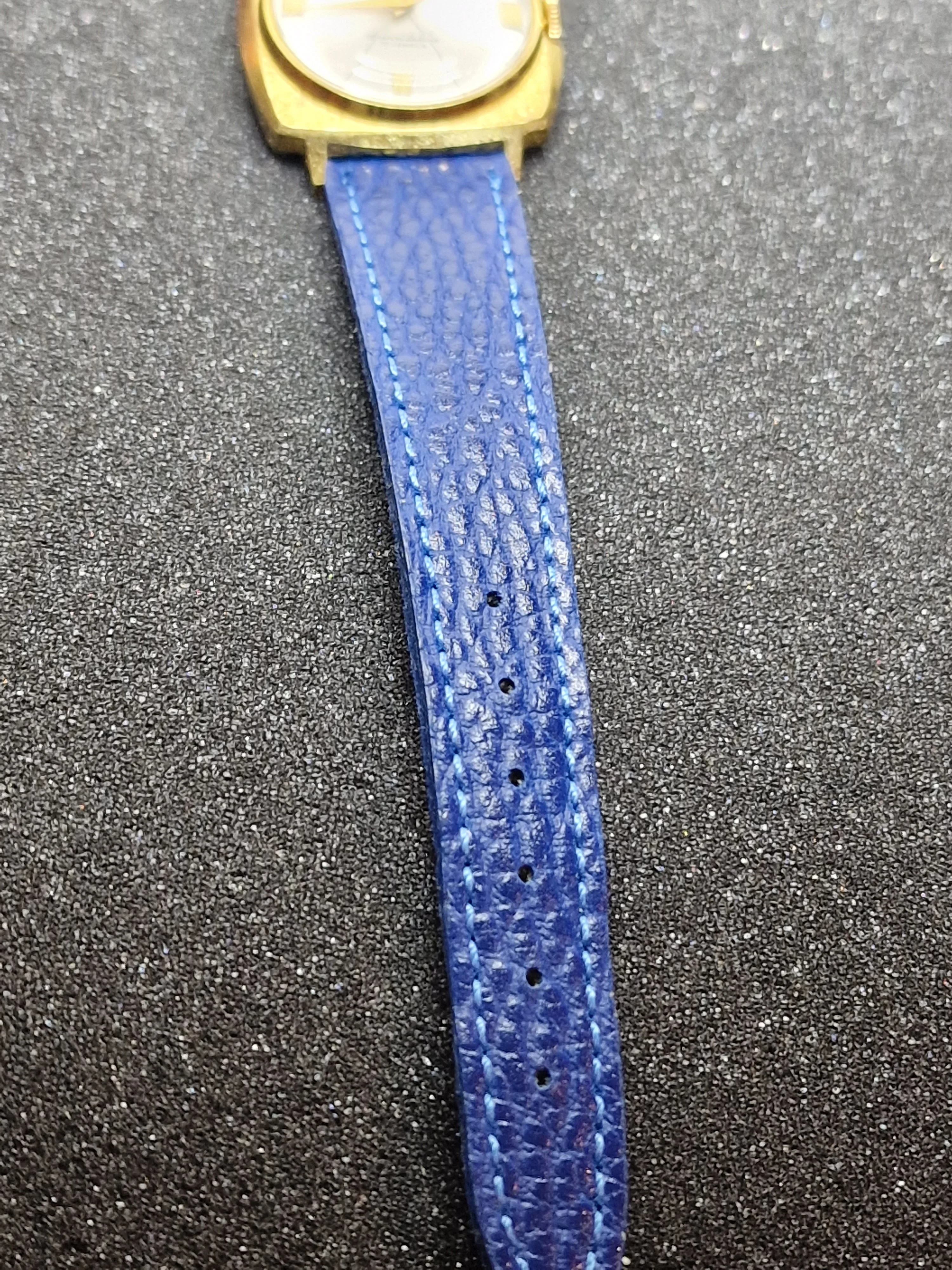 Unworn Vintage Watch "Fero-Feldmann" – Swiss Made, Hand-Wound, 60s/70s, Blue Strap 9