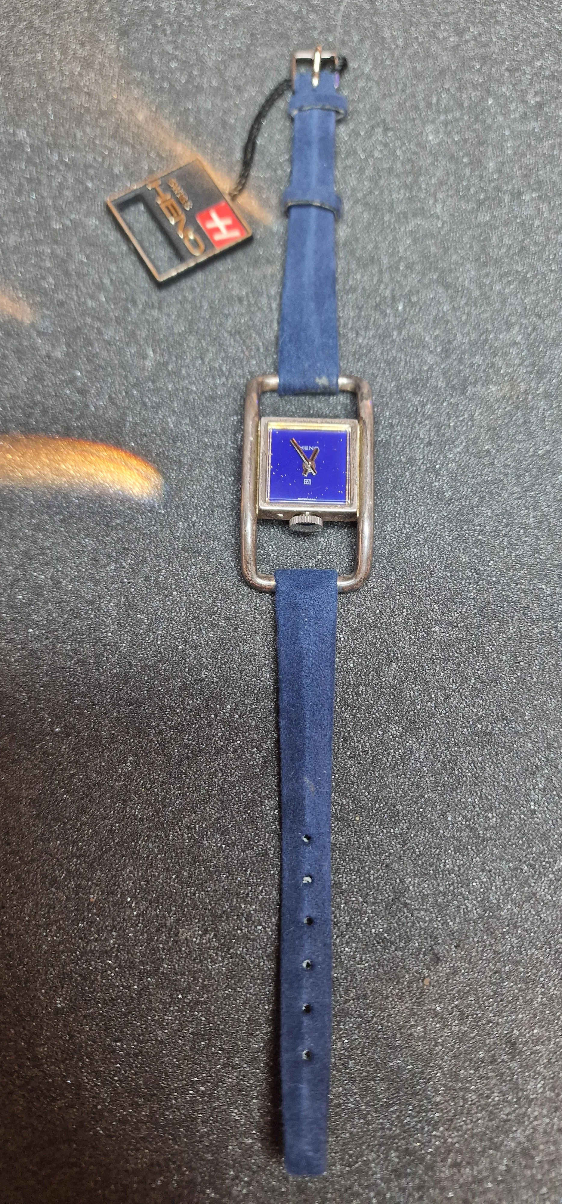 Unworn Vintage Watch "Heno" – 0.800 Sterling Silver Case & Bracelet, Hand-Wound, 24mm 14