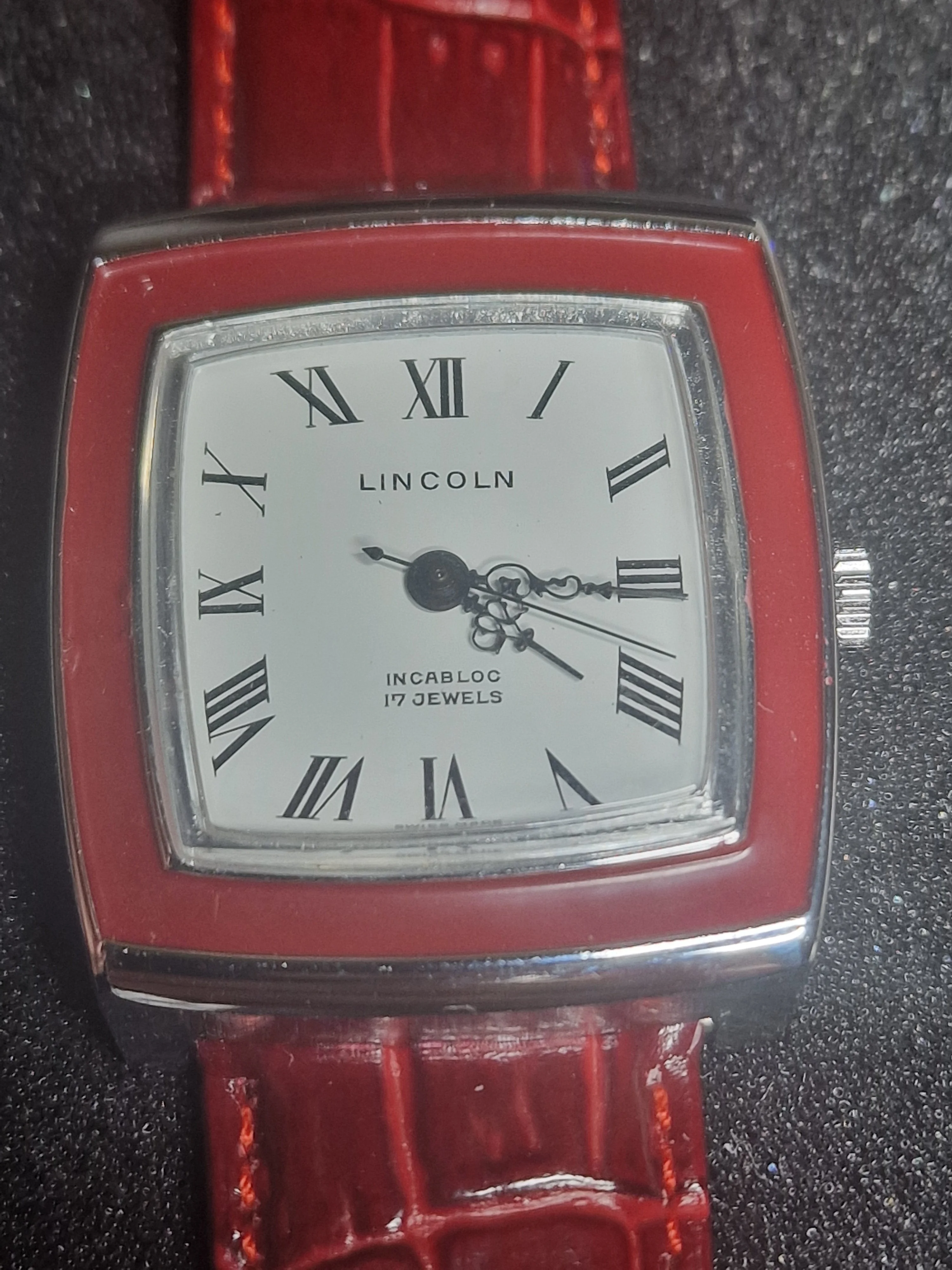 Unworn Vintage Watch "Lincoln" – 17 Jewels, Hand-Wound, Steel Case, 32mm, Old Stock