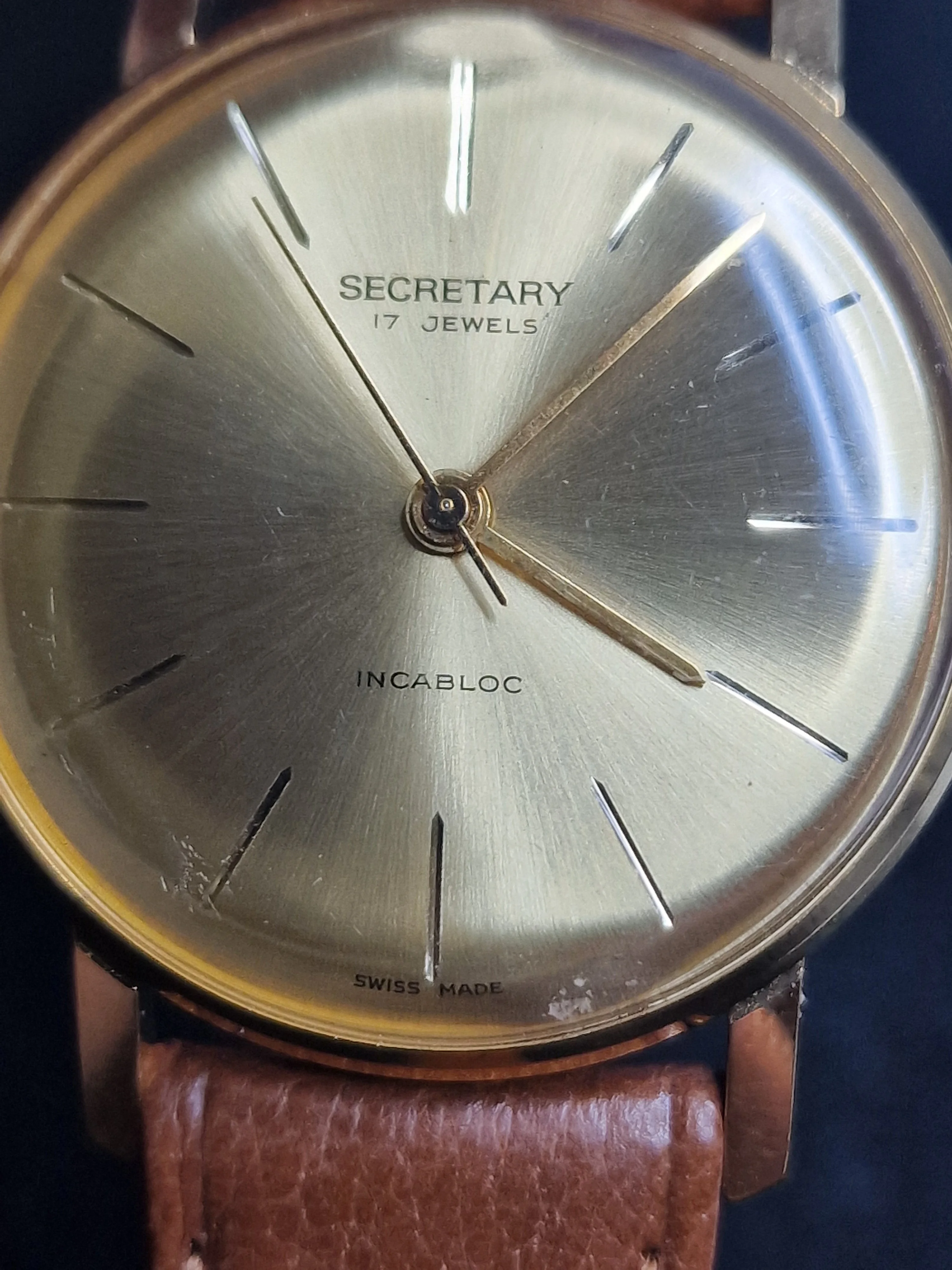 Unworn Vintage Watch "SECRETARY" – Swiss Made – Hand-Wound – 50s/60s – Gold-Tone – NOS 8