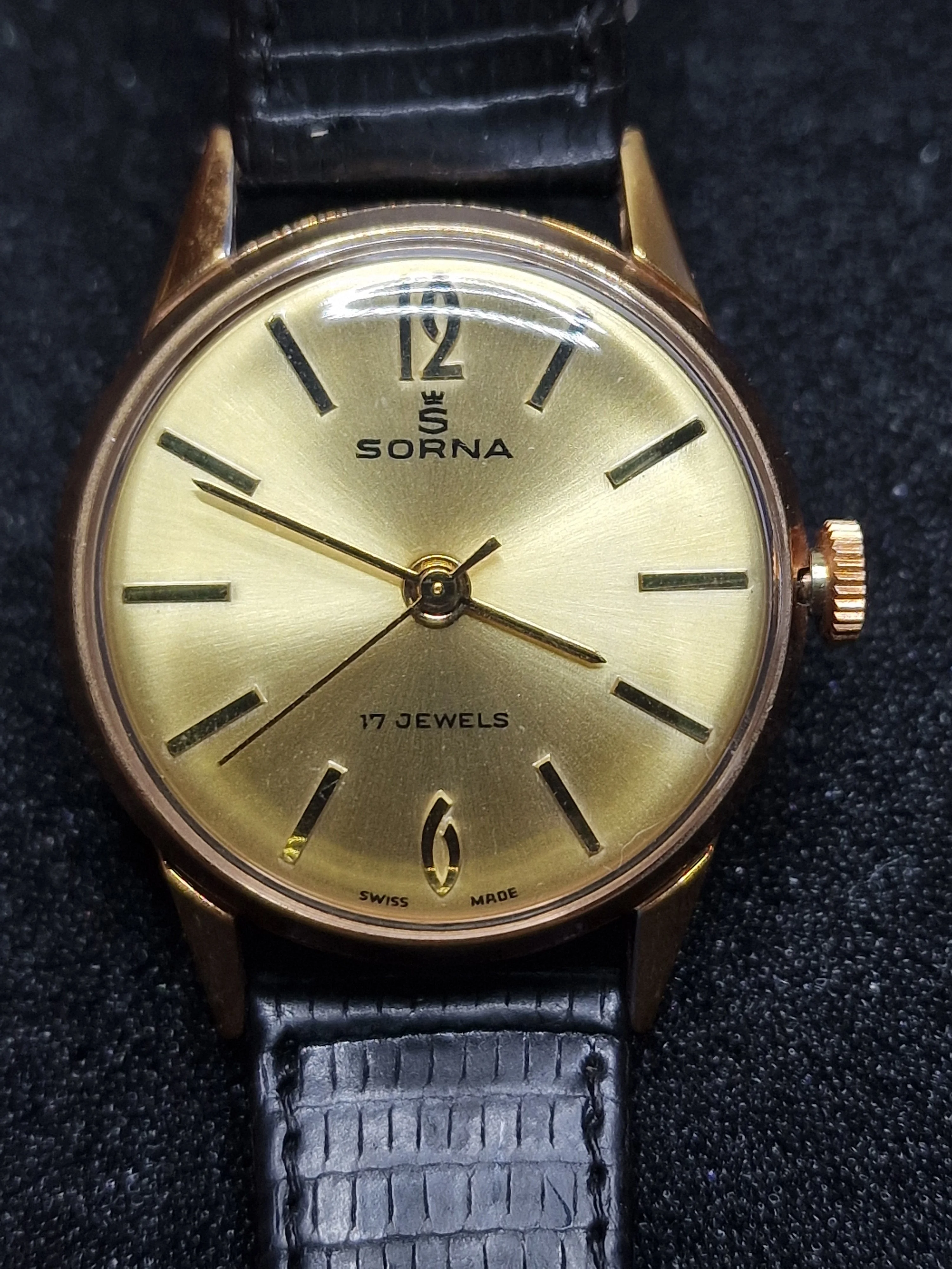 Unworn Vintage Watch "SORNA" – Swiss Made, Hand-Wound, 1950s/60s, Old Stock