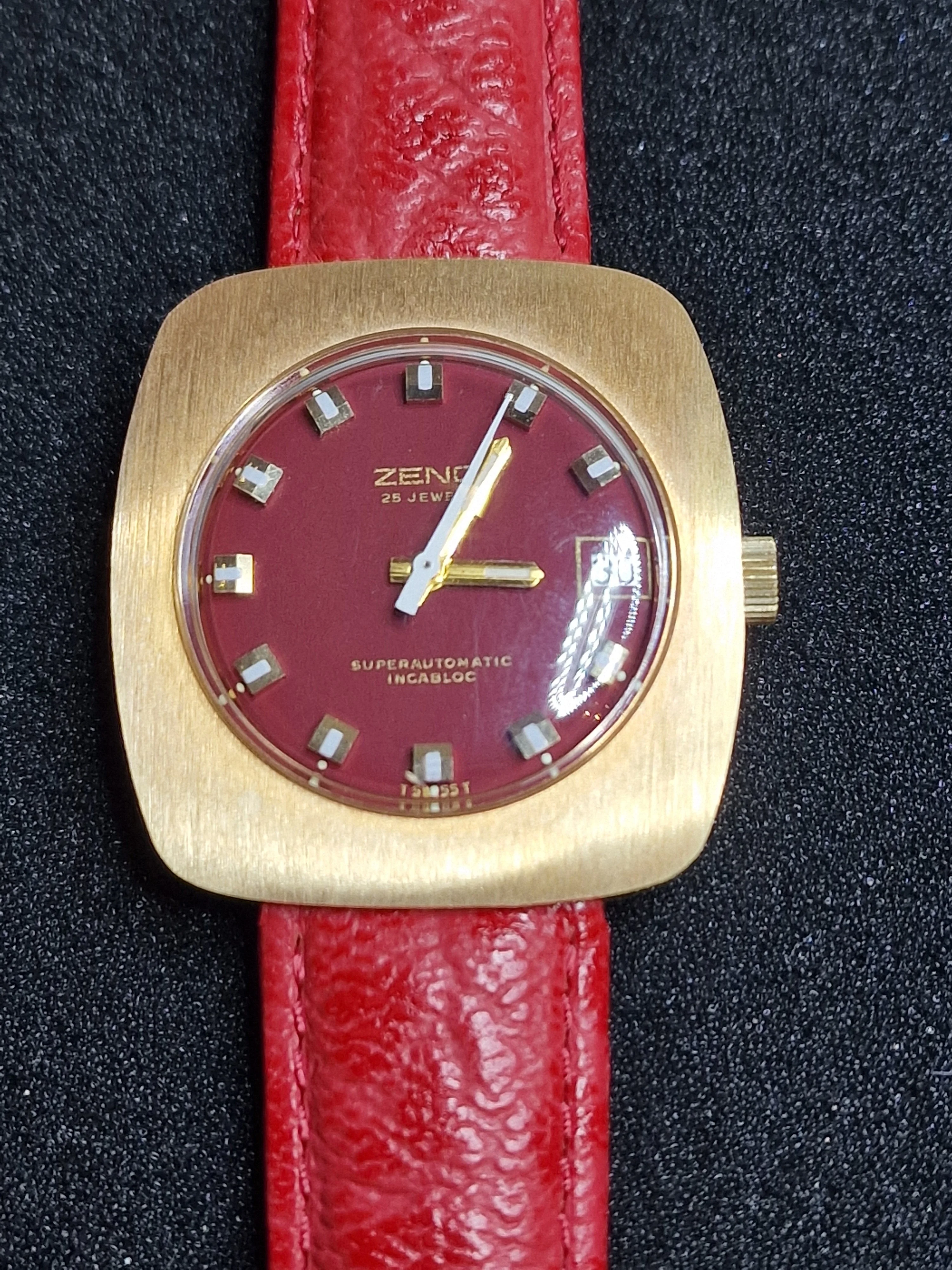 Unworn Vintage ZENO Automatic Watch – Swiss Made, 1960s, Gold-Tone Case, Rare Find 8