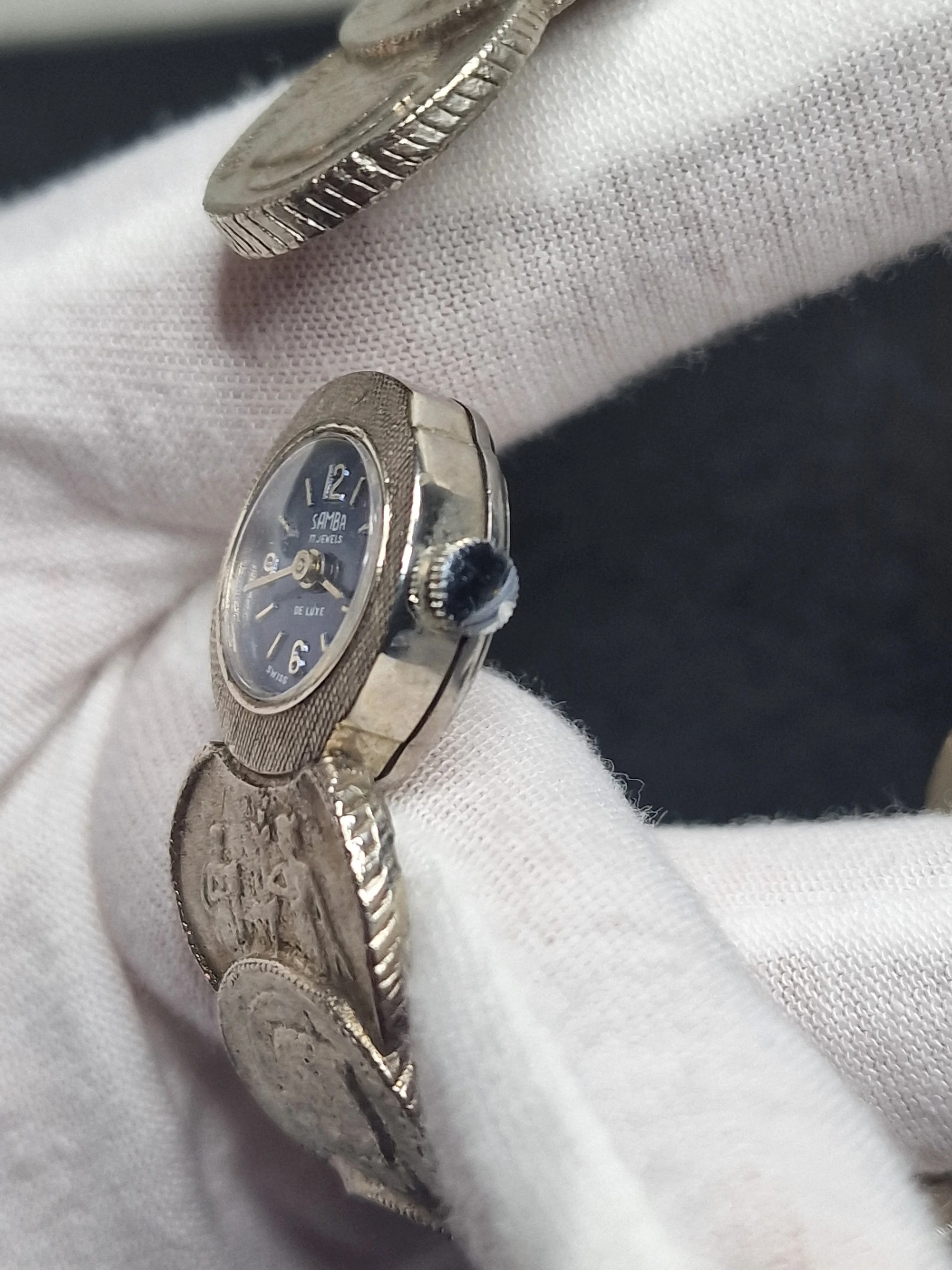 💎 Vintage Ladies’ Jewelry Watch – SAMBA | Hand-Wound | Late 1960s | Napoleon Coin Design | Swiss Made 7
