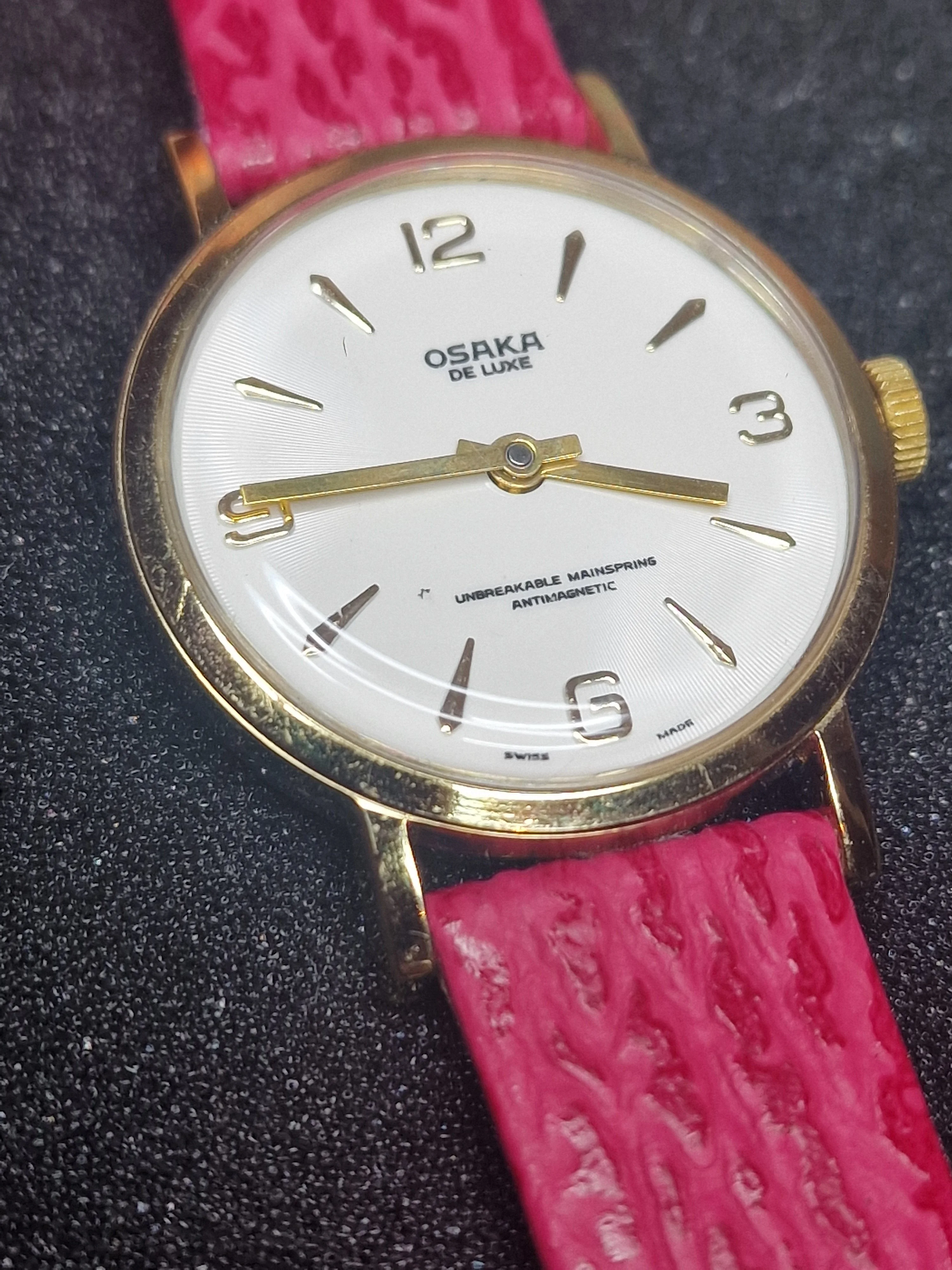 Old Vintage Watch OSAKA De Luxe from the 60s-70s, with Hand-Wound Movement 5